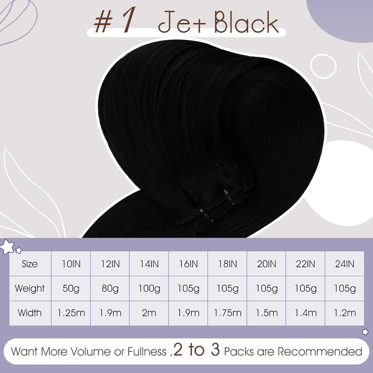 Full Shine Manojos de trama de cabello humano Remy natural, para extensiones cosidas en cabeza completa, para grosor natural, 3.70 oz (105 g), 20