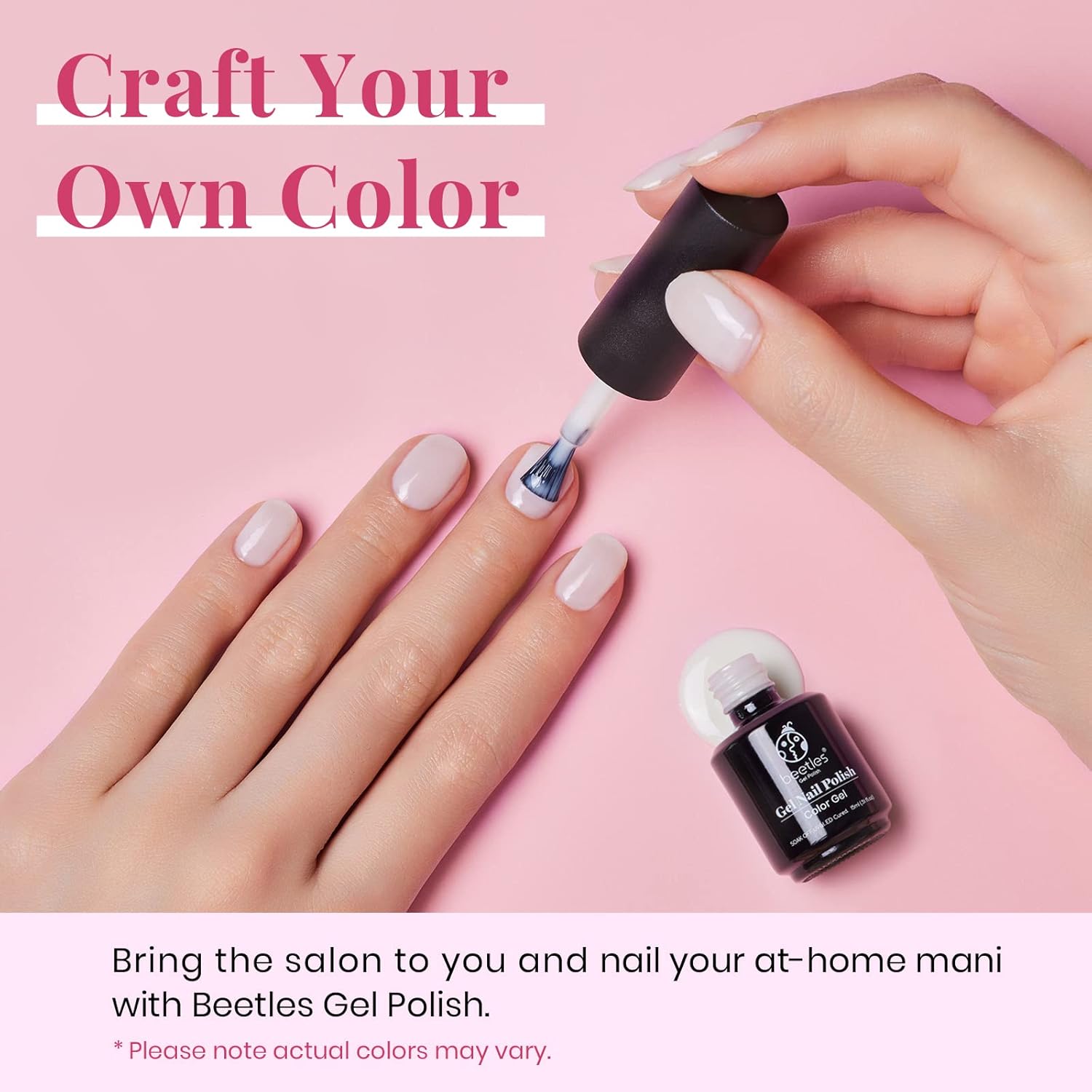 Beetles Jelly Gel Nail Polish 15ml Neutral Nude Pink Set with 15ml Milky White Jelly Gel Polish Rose Cocktail Soak Off Translucent UV LED Nail Lamp