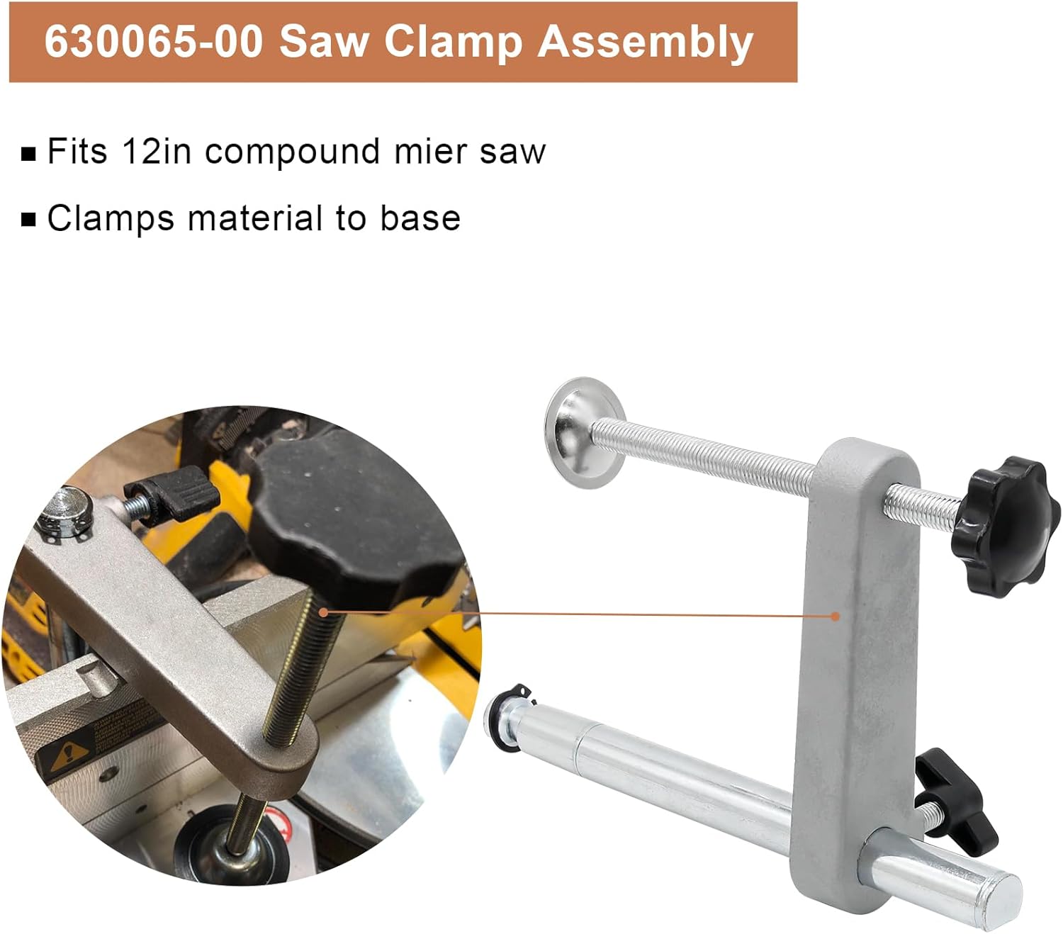 Powswopx Reemplazo de sierra ingletadora 630065-00 para DeWalt DW703, DW705, DW706, DW708, DW713, DW715, DW716 DW717 DW718 DWS779 DWS780