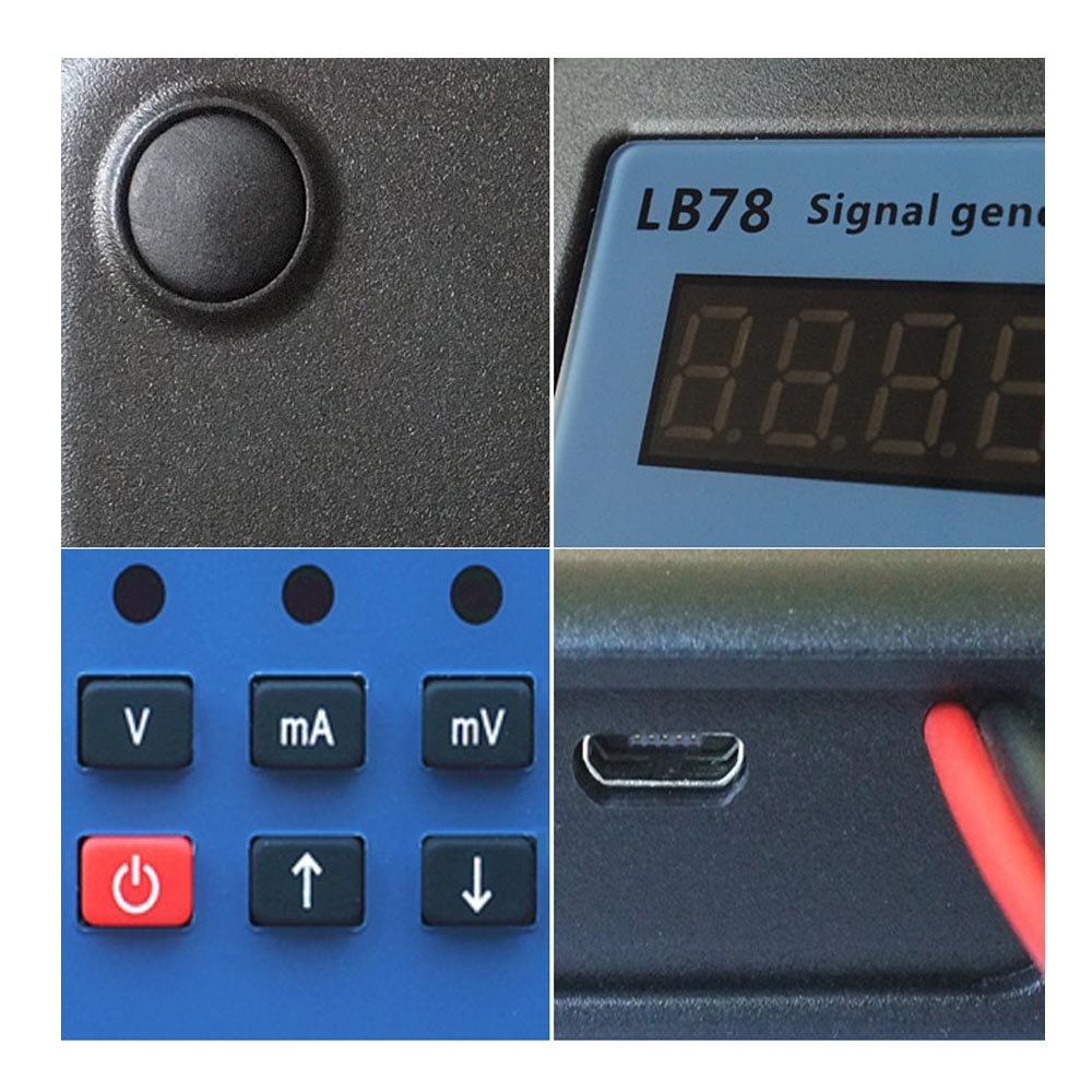 LB78 Generador de señal de pantalla LCD, 4-20mA0-10VmV Resistencia Medidor de voltaje de corriente Voltímetro Fuente de voltímetro Calibrador de