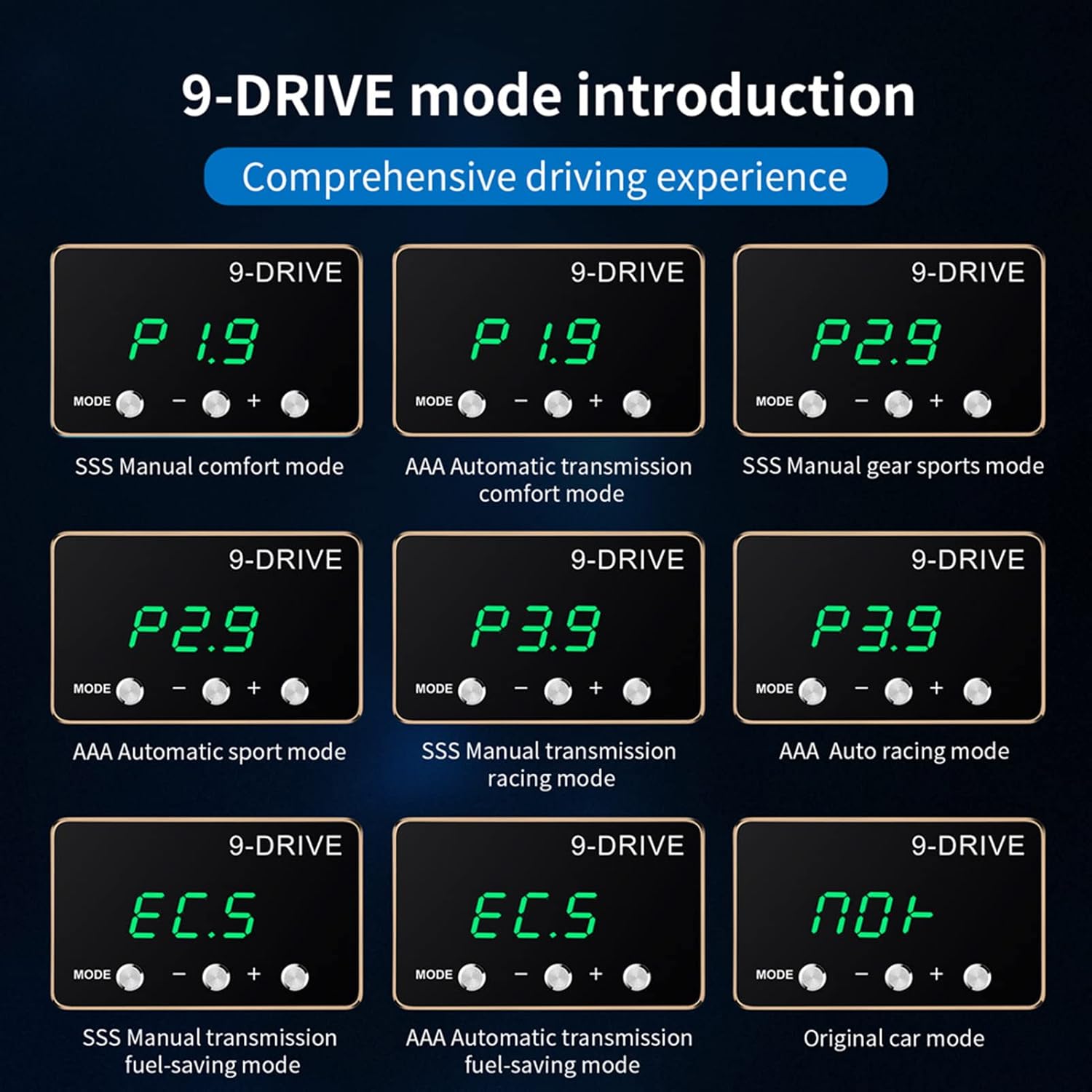 Controlador electrónico del acelerador, controlador electrónico del acelerador de 9 unidades, pedal de carreras, potente reemplazo de refuerzo para