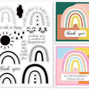 Rainbow Cloud Sellos transparentes Rainbow Sentiments – Sellos transparentes de silicona para decoración de tarjetas y álbumes de recortes Rainbow Cloud Sellos transparentes Rainbow Sentiments – Sellos transparentes de silicona para decoración de tarjetas y álbumes de recortes