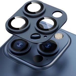 Protector de lente de cámara para iPhone 15 Pro  15 Pro Max, aleación 3D de metal y vidrio templado, protección de cobertura completa, 1 paquete Protector de lente de cámara para iPhone 15 Pro  15 Pro Max, aleación 3D de metal y vidrio templado, protección de cobertura completa, 1 paquete