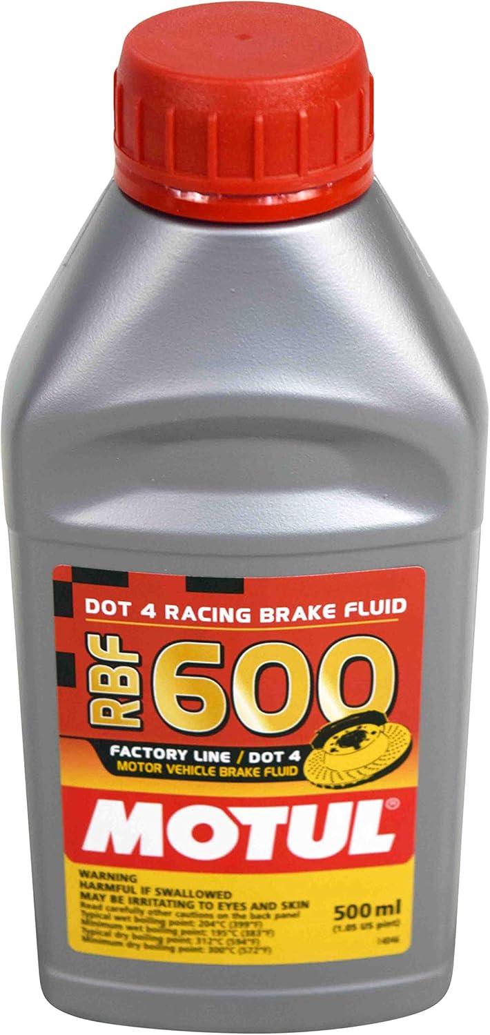Motul MTL100949 8068HL RBF 600 Aceite de línea de fábrica Dot-4 100 % Sintético de Freno de Carrera – 500, 300 ml, 10 onzas líquidas, 12 botellas, 12