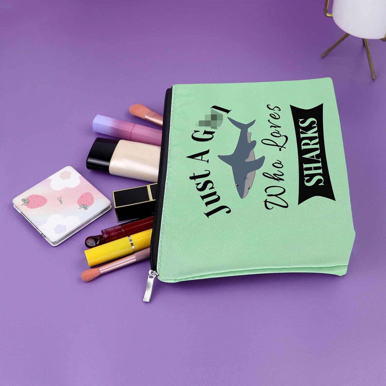 Regalos de tiburones para los amantes de los tiburones bolsa, Verde & Rosa