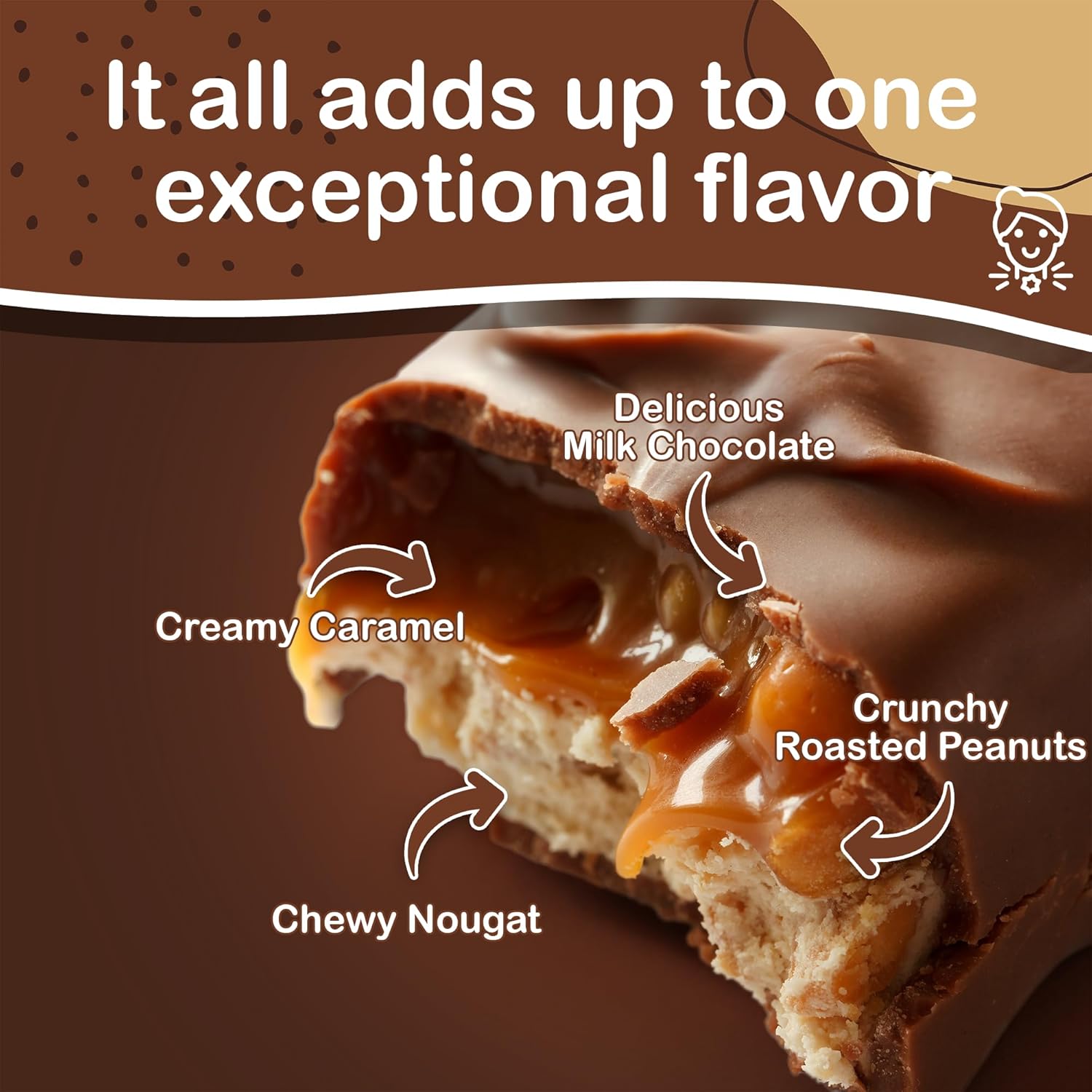 Snickers Candy Bar turrón envuelto individualmente, cacahuetes tostados y delicias de caramelo cubiertas con chocolate con leche (embalaje KH)