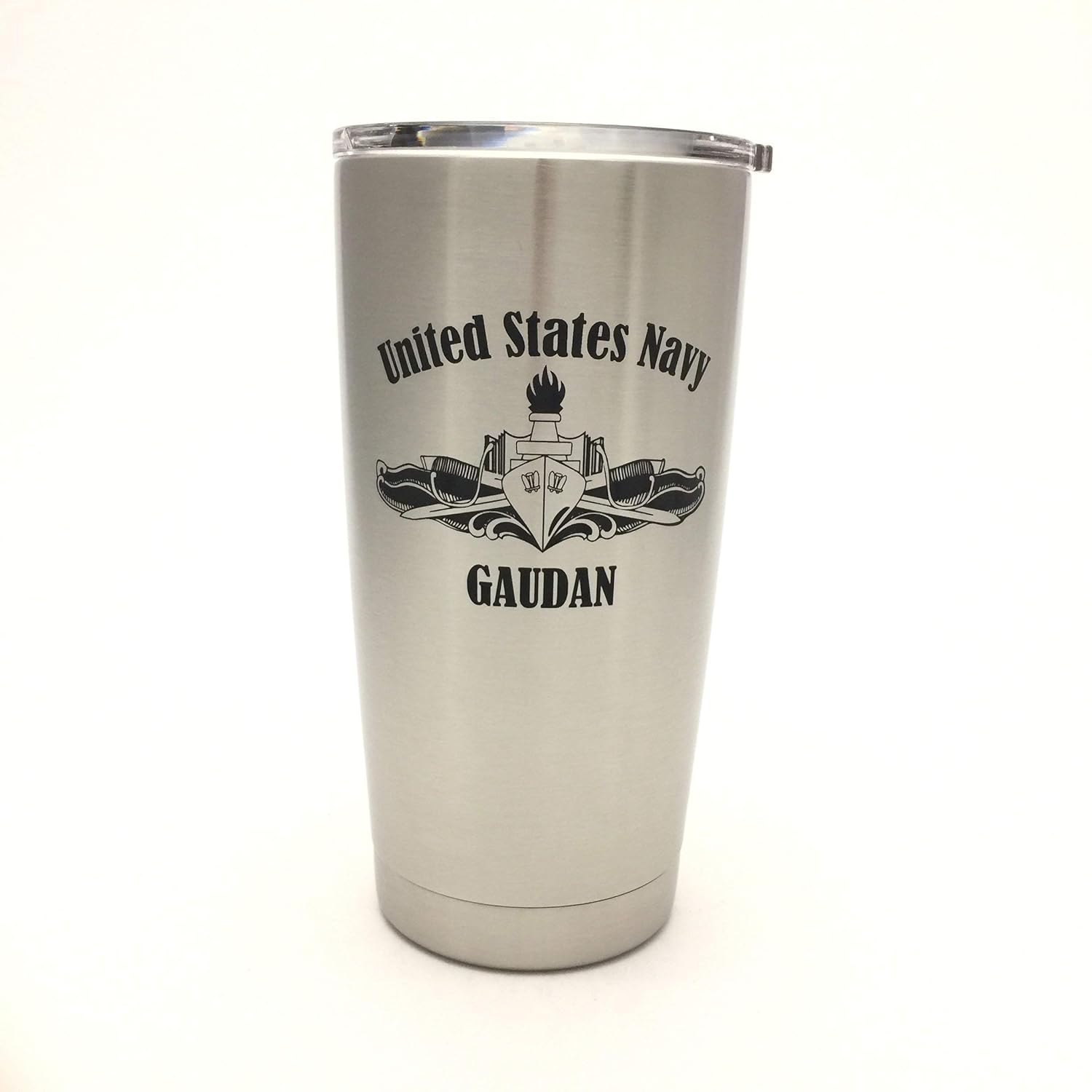 US Navy Surface Warfare Design, Laser Engraved Yeti Stainless Steel Tumbler With Your Choice Of NEW DuraCoat Colors – NOT A STICKER!!
