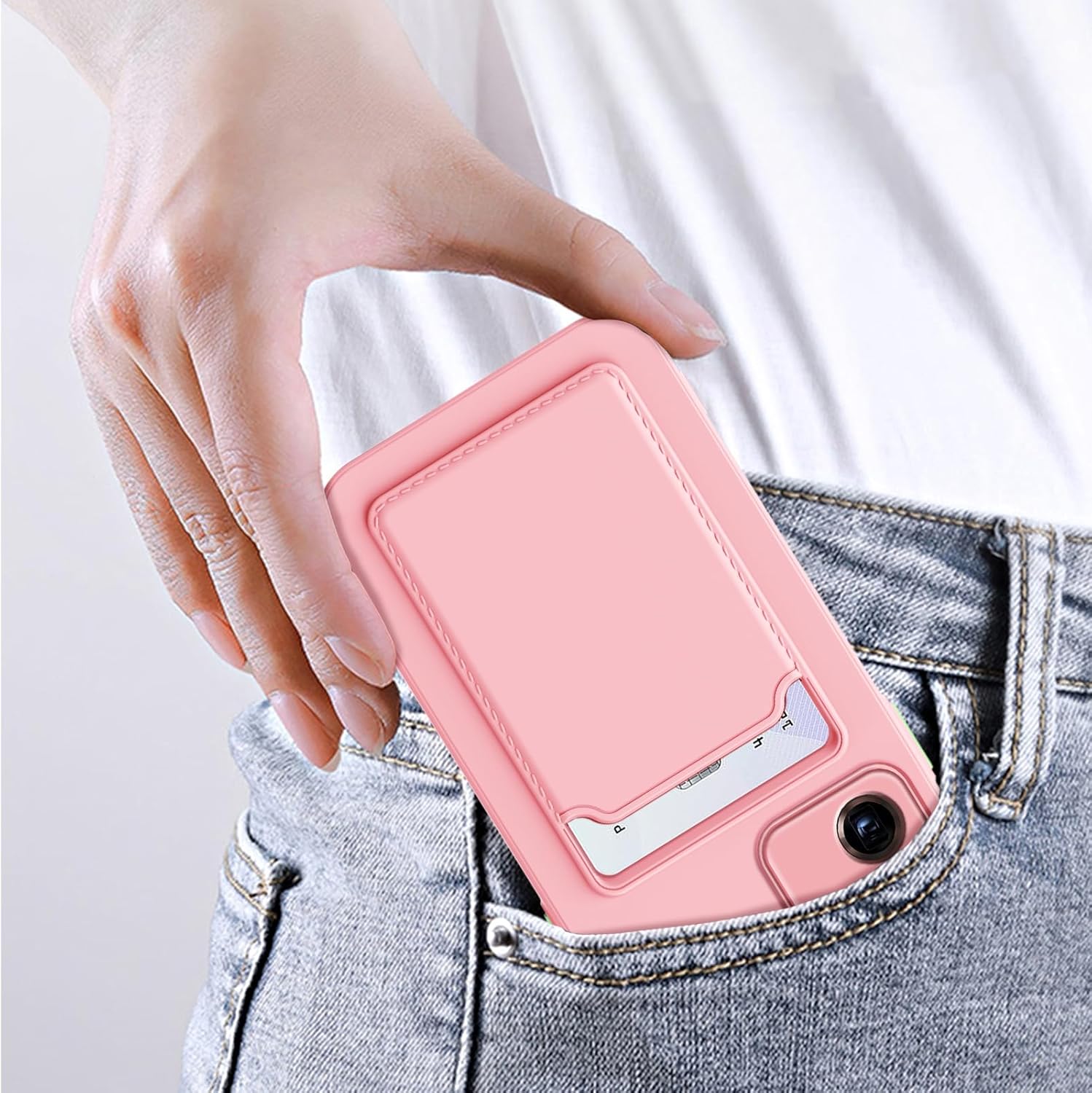 Funda para Note 20 Ultra con ranura minimalista para tarjeta de crédito TPU suave TPU silicona resistente a los arañazos delgada ranura para tarjeta