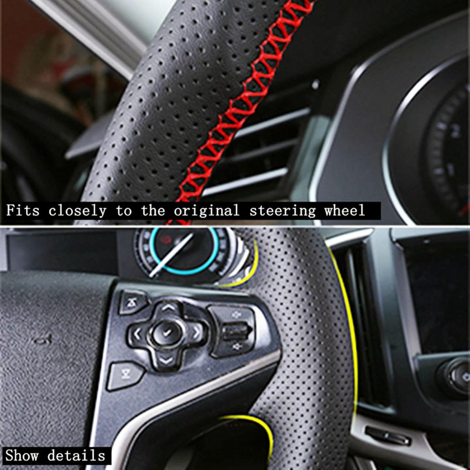 Hand-Sewn Customize Microfiber Leather Car Steering Wheel Cover,Fit for Kia Cerato 2005-2012 Spectra Spectra5 2004-2009