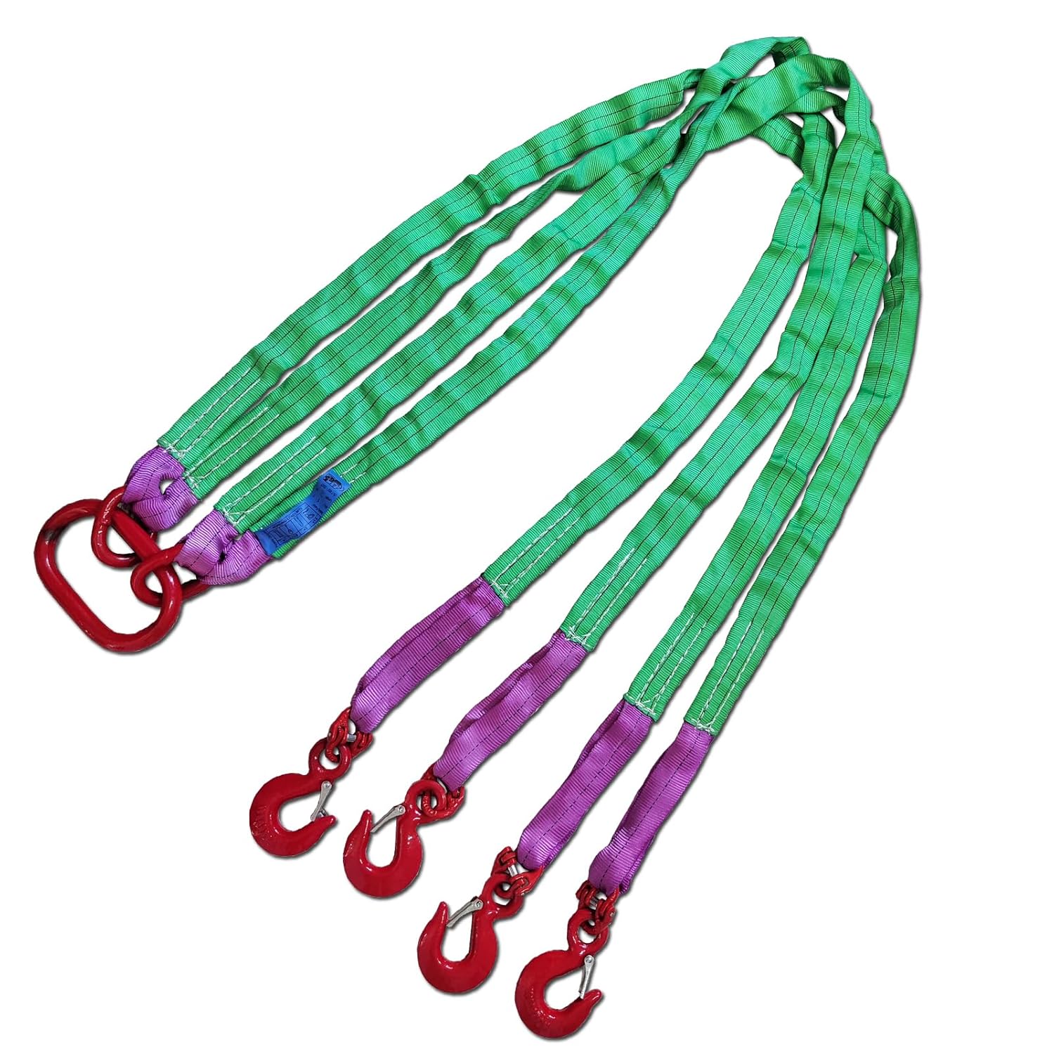 Eslinga de red de bridle de cuatro patas 6.5ft 6610lb Tipo de correa con gancho 6.6 ft 6,613.9 lbs Peso ligero y capacidad flexible Eslinga de acero