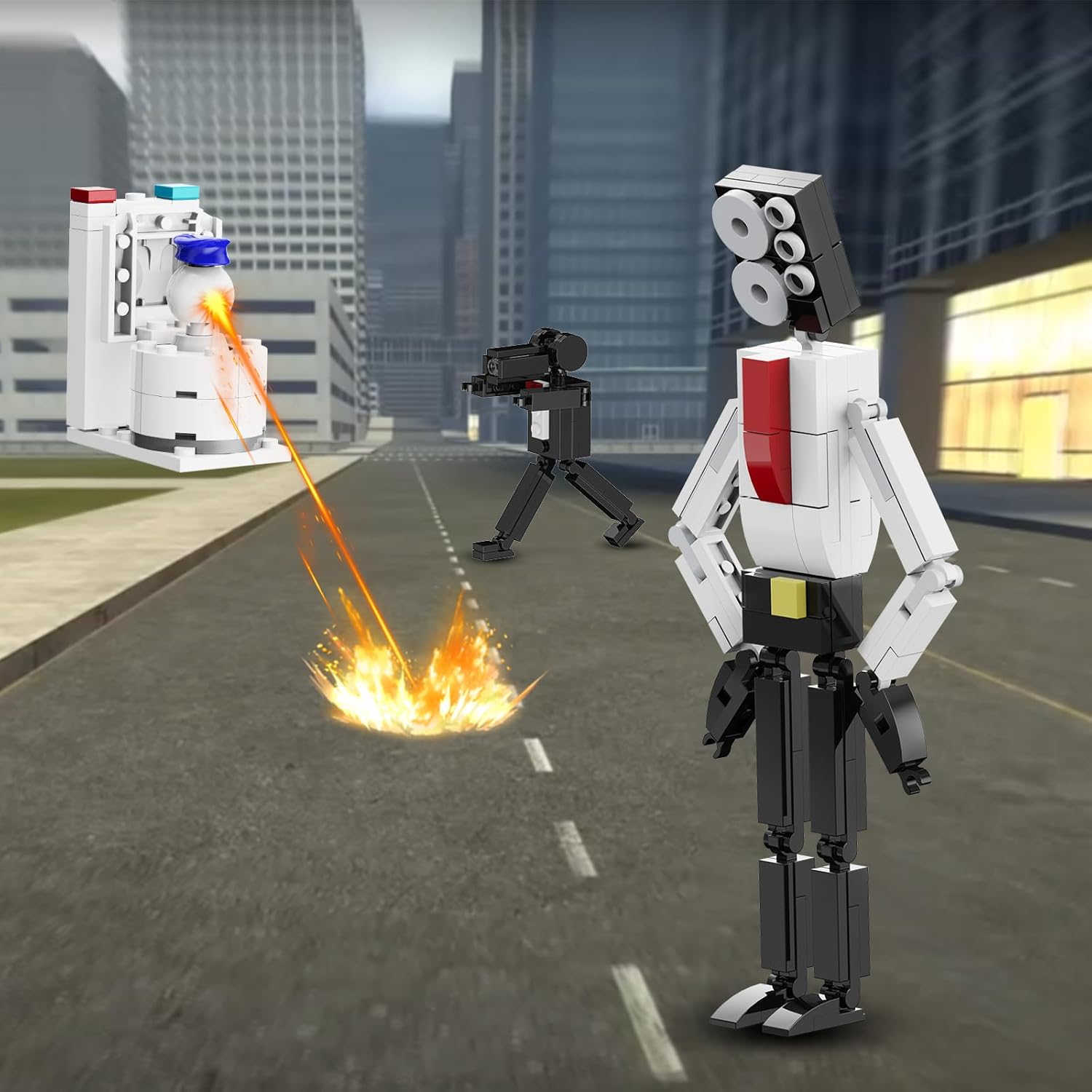 Skibi – Juego de figuras de acción de inodoro 3 en 1, Skibi, camarógrafo, altavoz, titan, juego de terror, modelo, juguetes coleccionables, kit de