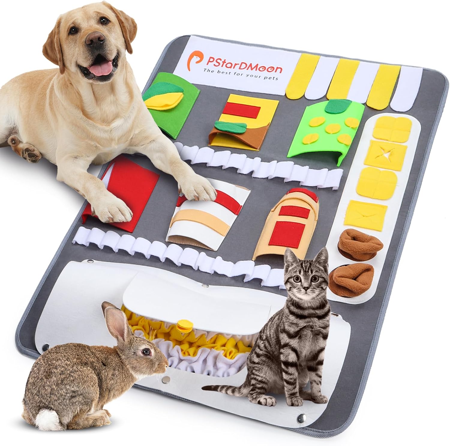 Tapete de olfateo para perros, lavable a máquina, forro polar para entrenamiento de olores y alimentación lenta con alivio del estrés, fomenta las