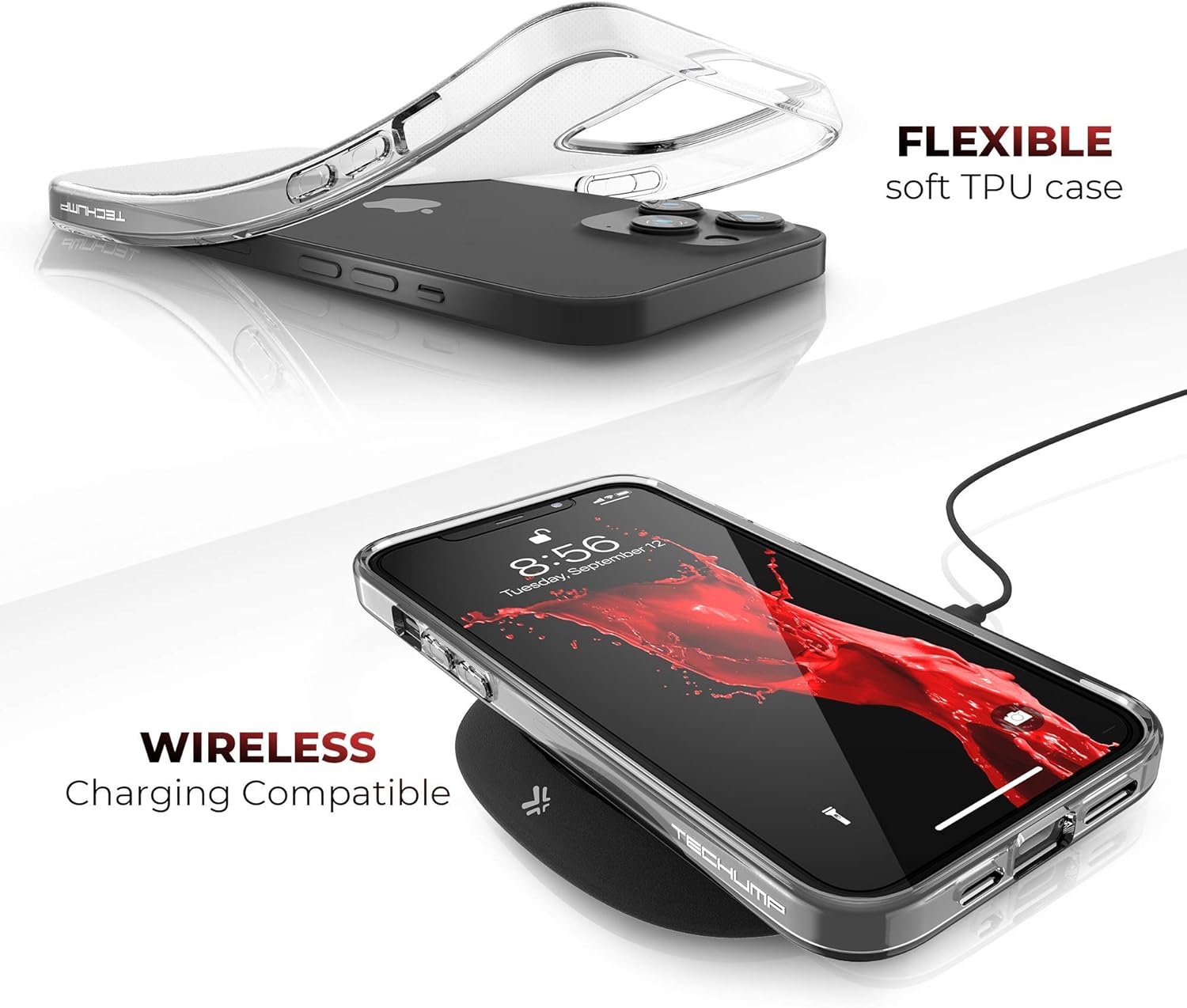 Funda transparente de TPU líquida compatible con iPhone 12 Pro Max de 6.7 pulgadas, suave, flexible, antiamarilleo, ultrafina, transparente