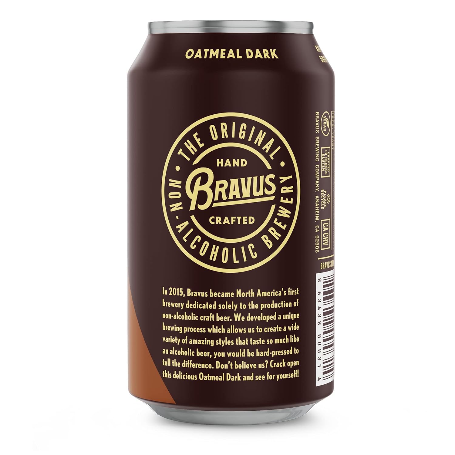 Bravus Avena oscura sin alcohol  Paquete de 12 latas de 12 onzas líquidas  Bajo en calorías, GABF ganador de la medalla de plata GABF