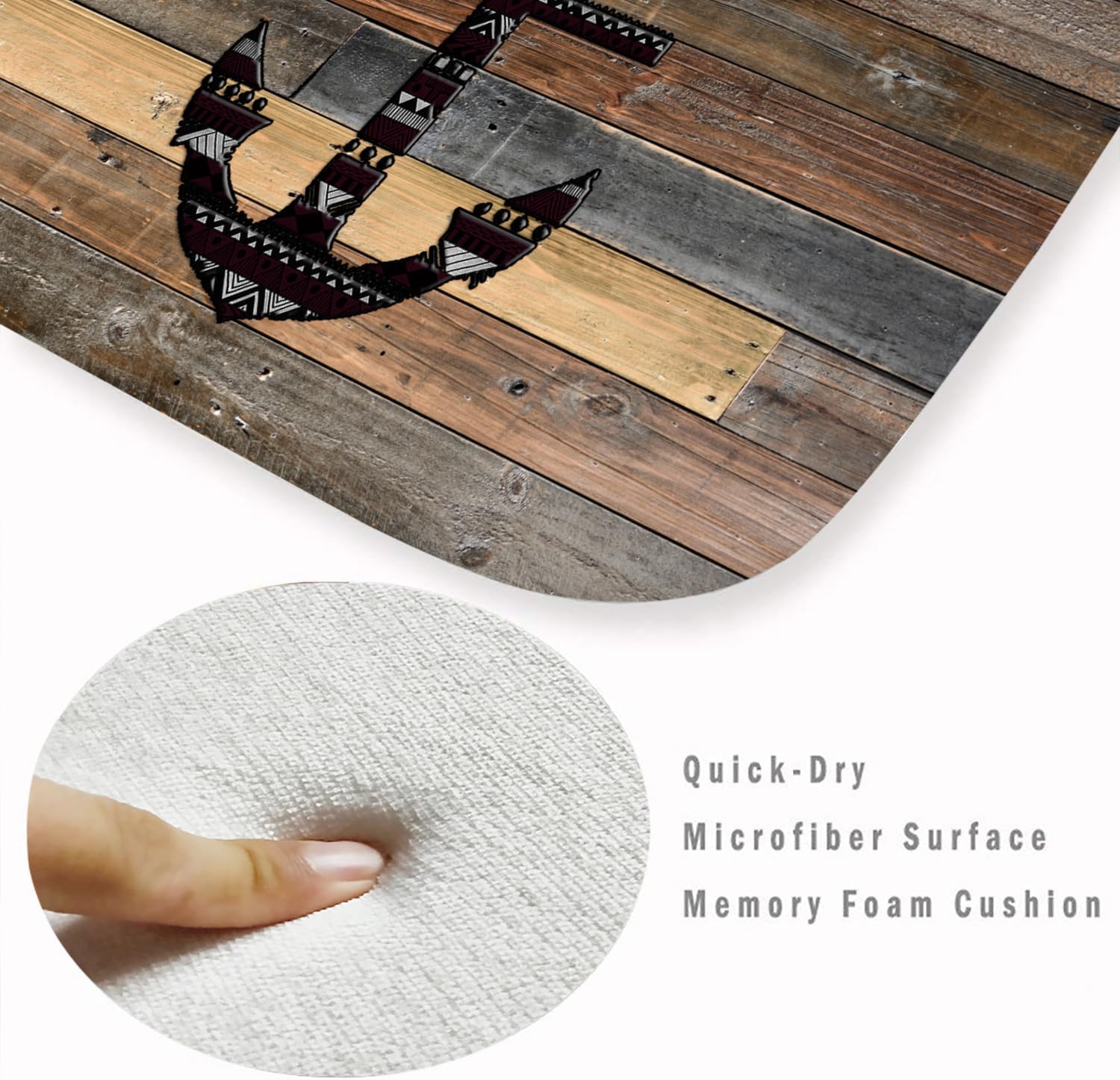 Alfombras de baño de espuma de esponja absorbente suave para baño y cocina (23.5 x 59 pulgadas), tapete de franela antideslizante brillante