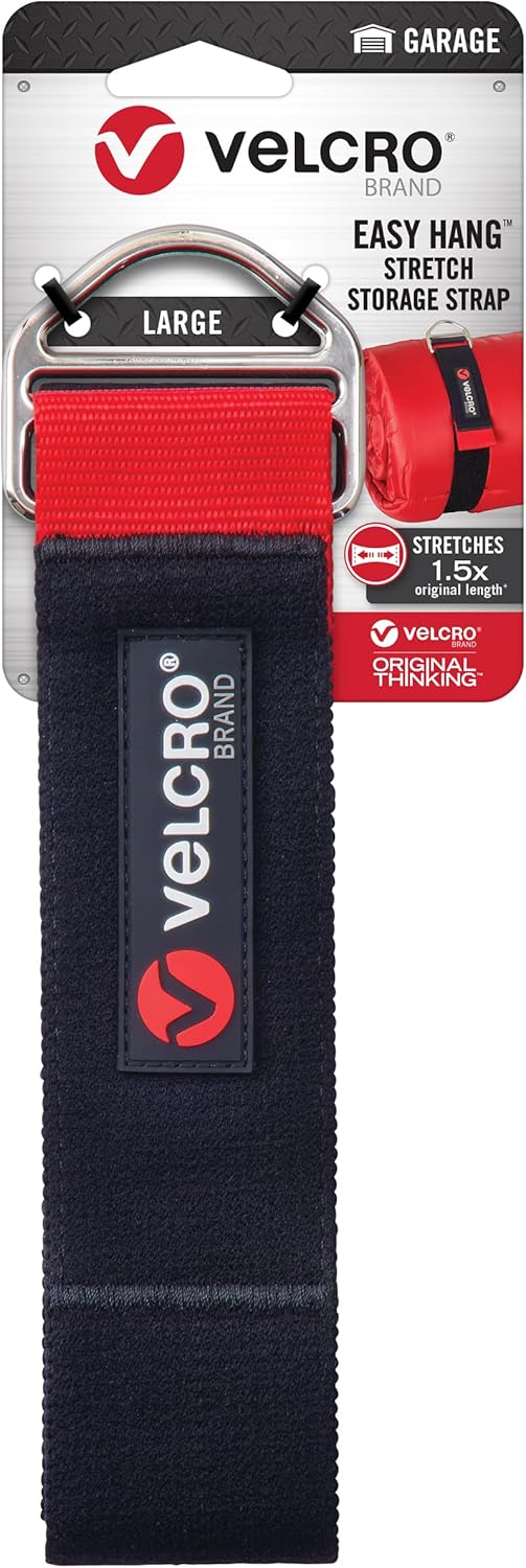VELCRO Brand Correa de almacenamiento resistente  Soporta 20 libras  Estiramientos elásticos 1.5X  Grande 30 pulgadas  Organización y almacenamiento