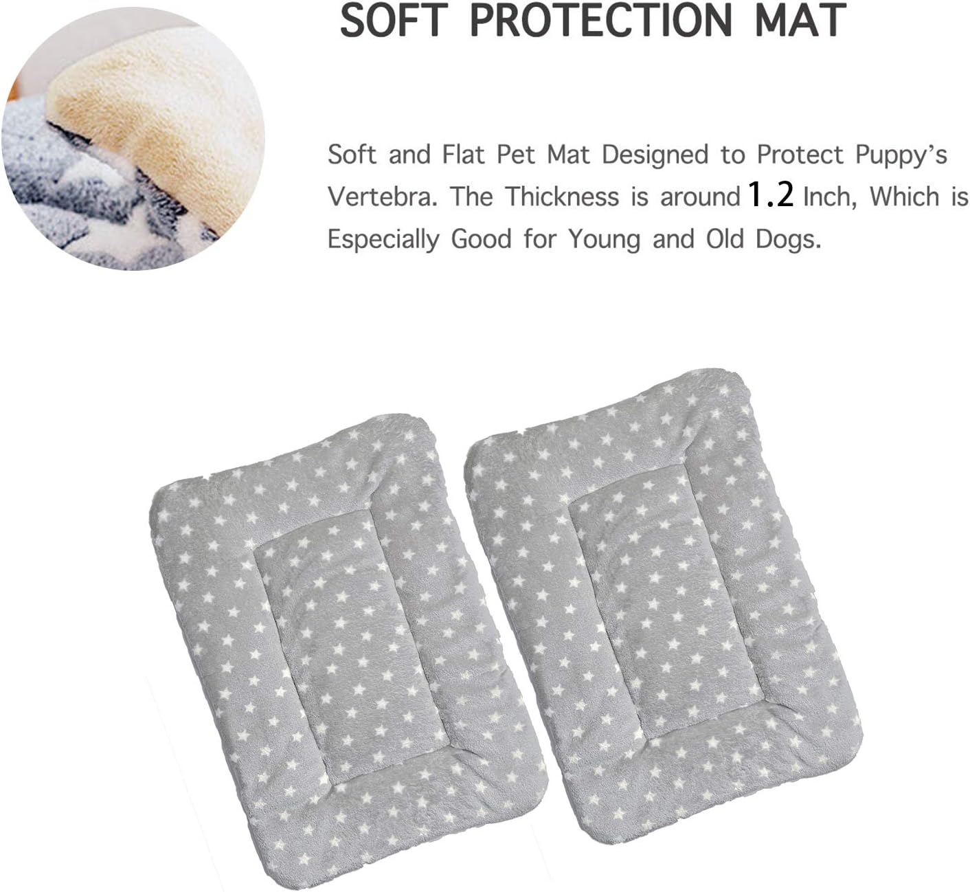 2 alfombrillas de cama para mascotas. Cama ultra suave para mascotas (perrogato) con bonitos estampados. Almohadilla reversible de lana de cordero
