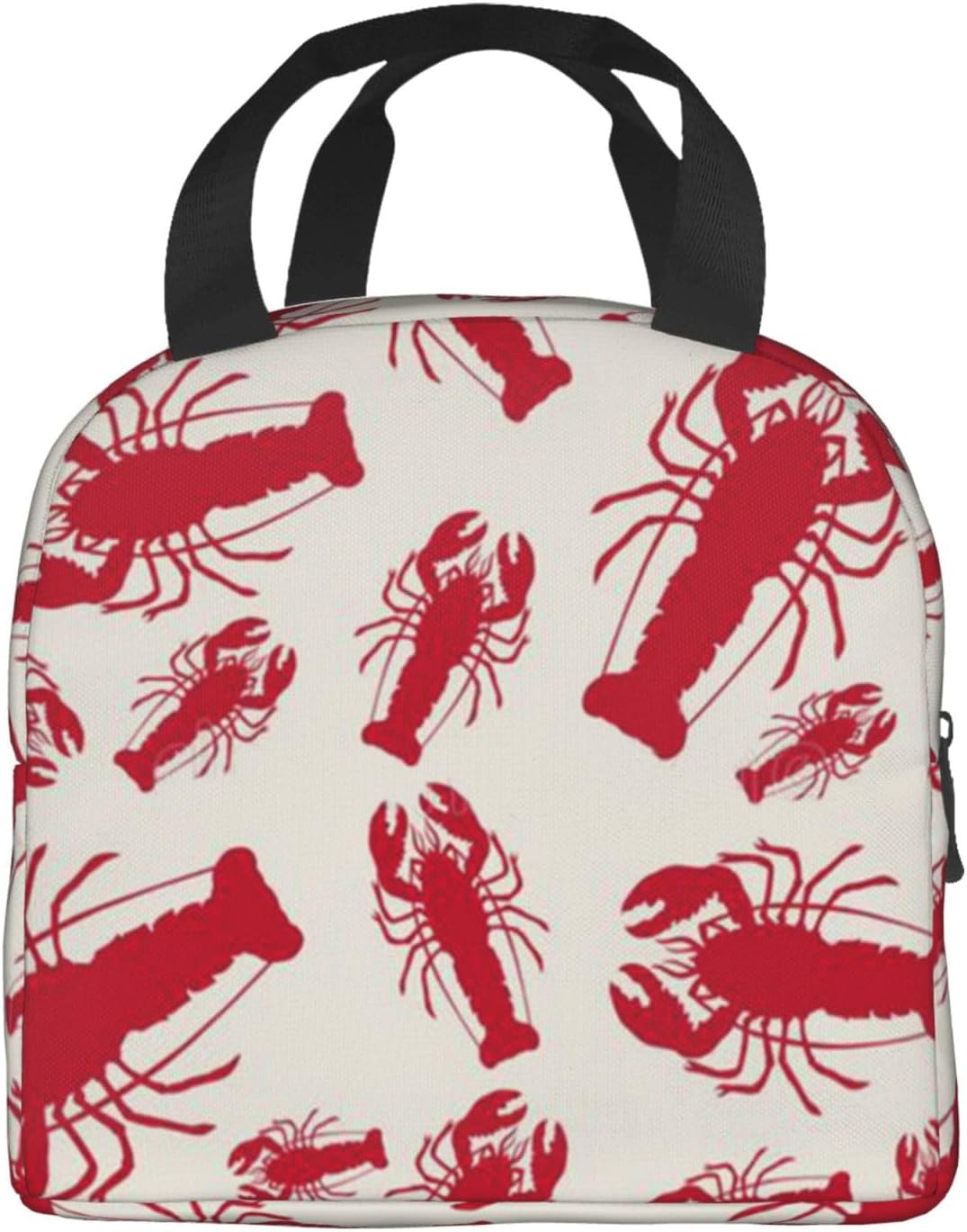 Lonchera estampada con langosta roja, bolsas de almuerzo aisladas para mujeres y hombres, lonchera reutilizable para el trabajo, picnic o viajes