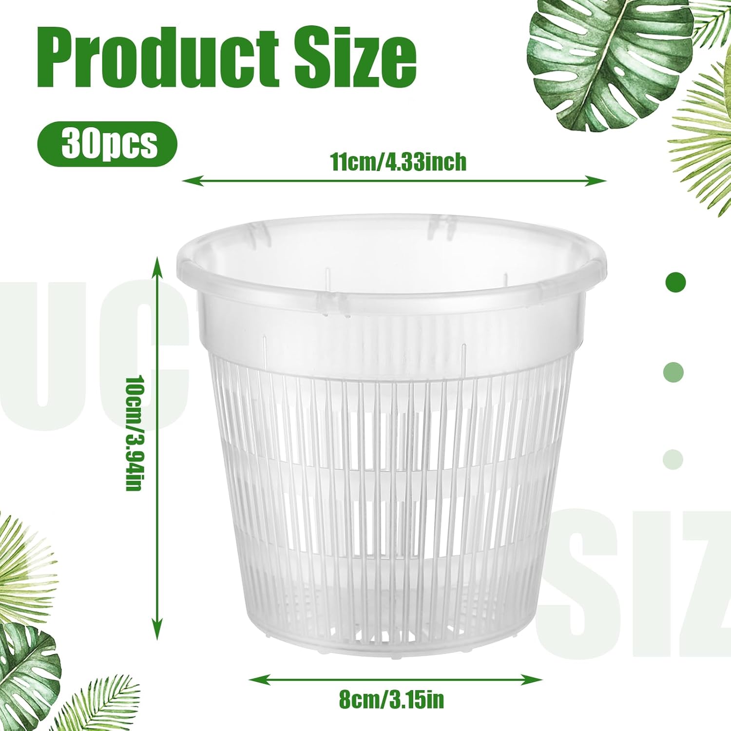 Zhehao 30 macetas de orquídeas con agujeros y platillos, macetas de plástico transparente para trasplantar, maceta de plástico transpirable para