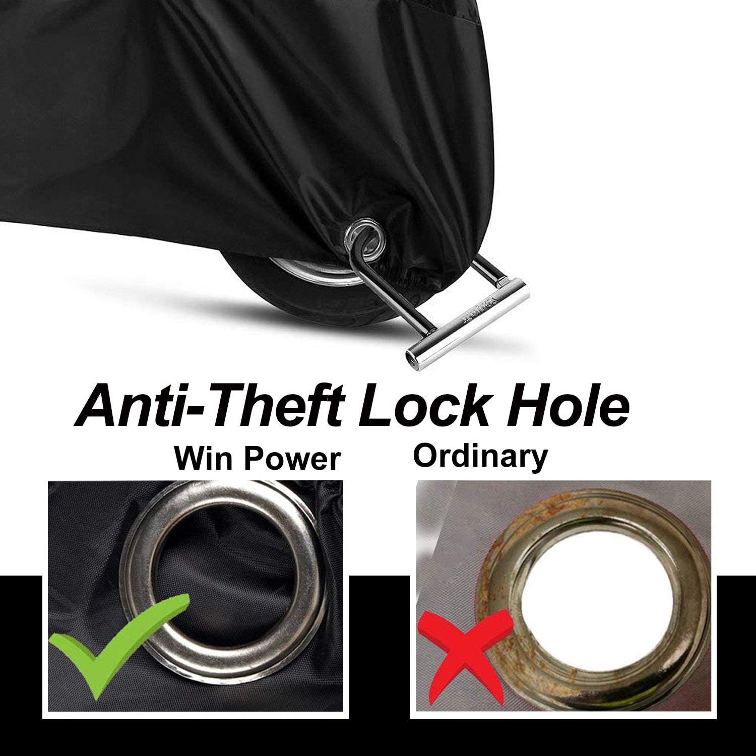 WinPower Funda impermeable para motocicleta para exteriores, cubierta de nieve de invierno compatible con Yamaha, Honda, Suzuki, Kawasaki y todos