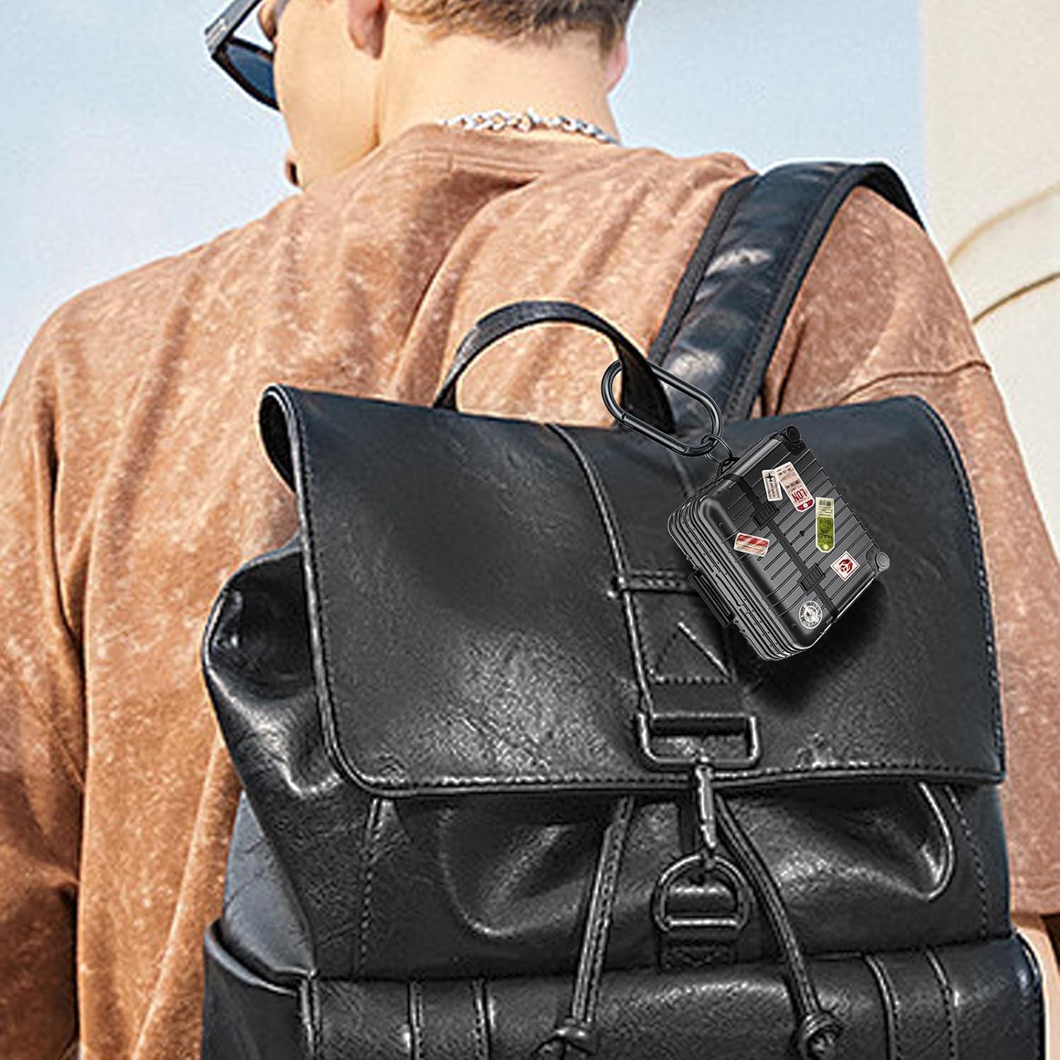 V-MORO Fundas para Airpods de 3 generación 2021, bonita funda para Airpods 3, funda de carga inalámbrica para hombres y mujeres, con llavero,