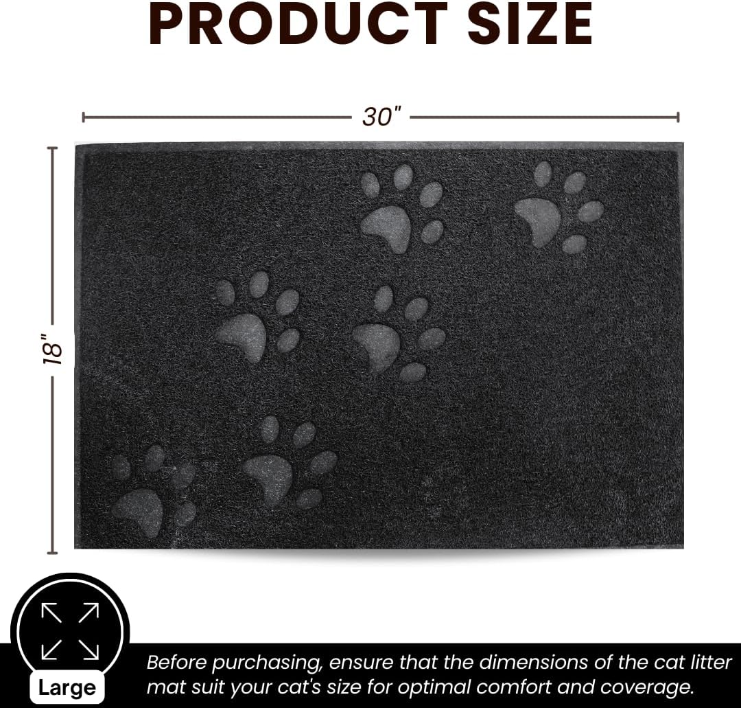 Andalus – Tapete grande para arena para gatos, paquete de 1, impermeable, antideslizante y fácil de limpiar, para atrapar basura de mascotas extra