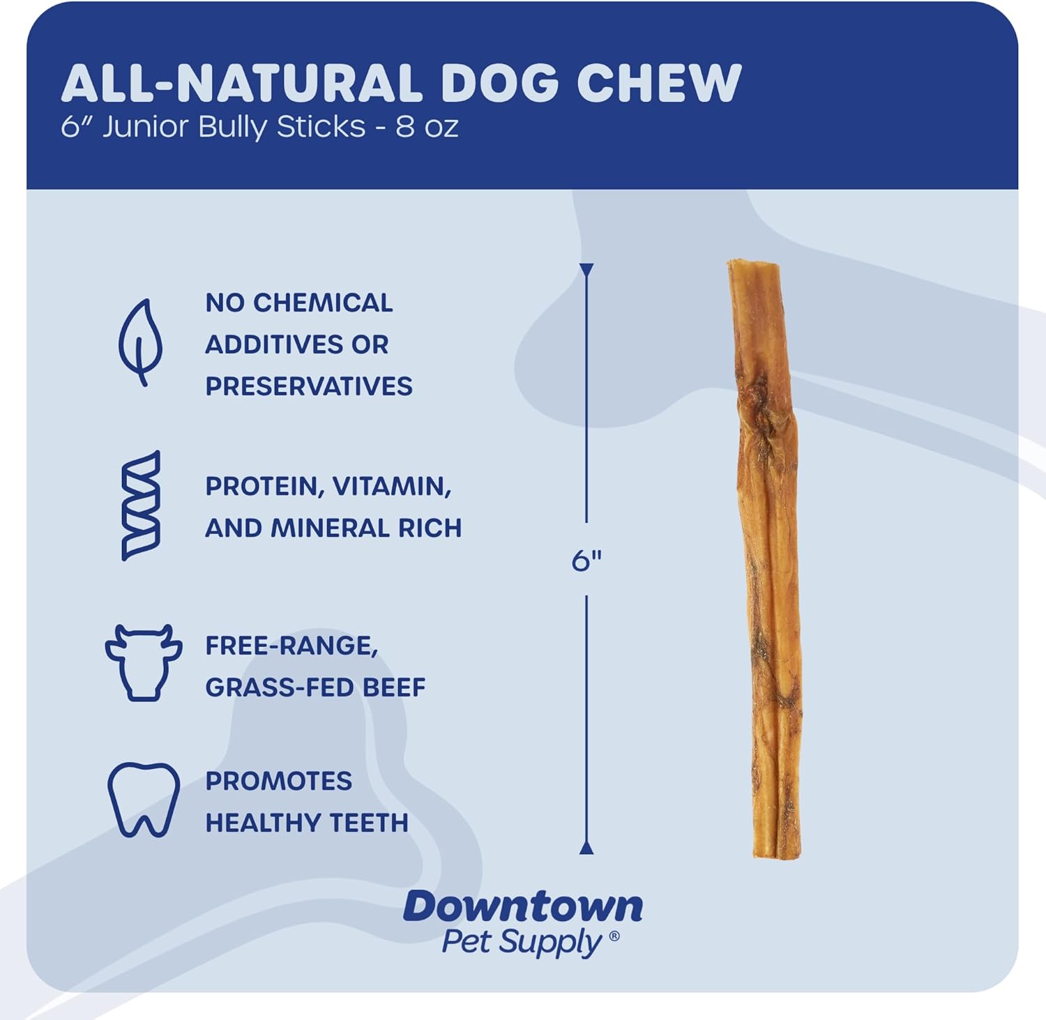 Downtown Pet Supply Thin Junior Bully Sticks (6 pulgadas  12 libra)  Palitos de matón para perros pequeños y cachorros  Un solo ingrediente de larga