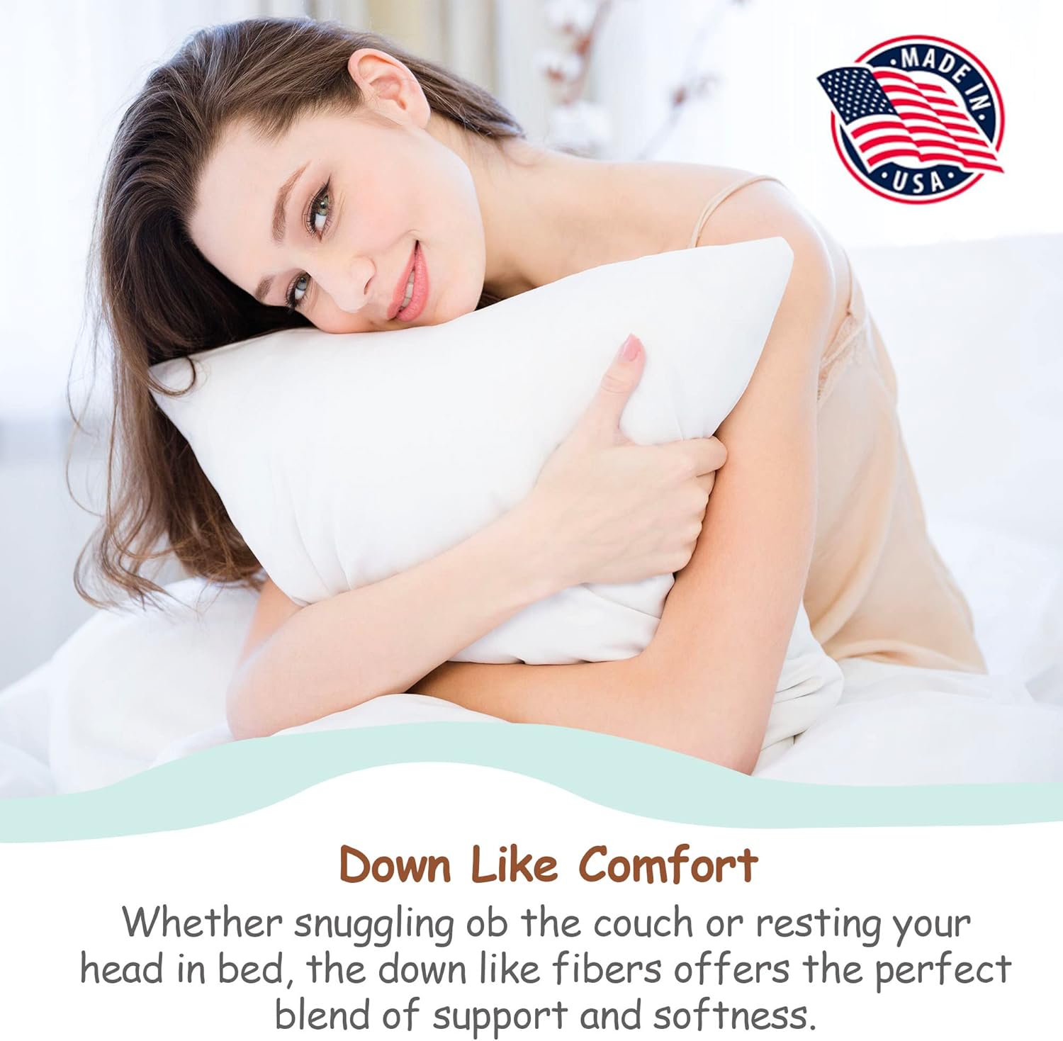Pillowflex – Inserto de almohada de plumón sintético, 18 x 18 pulgadas, inserto para almohada de cama, sofá, sillón, almohada decorativa de