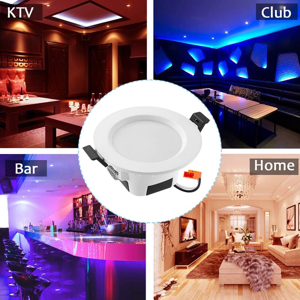 Sumaote – Kit de luces descendentes LED de 5W, inalámbricas, con control por Bluetooth, empotrables, RGBWC, 5 en 1, para iluminación de techo,