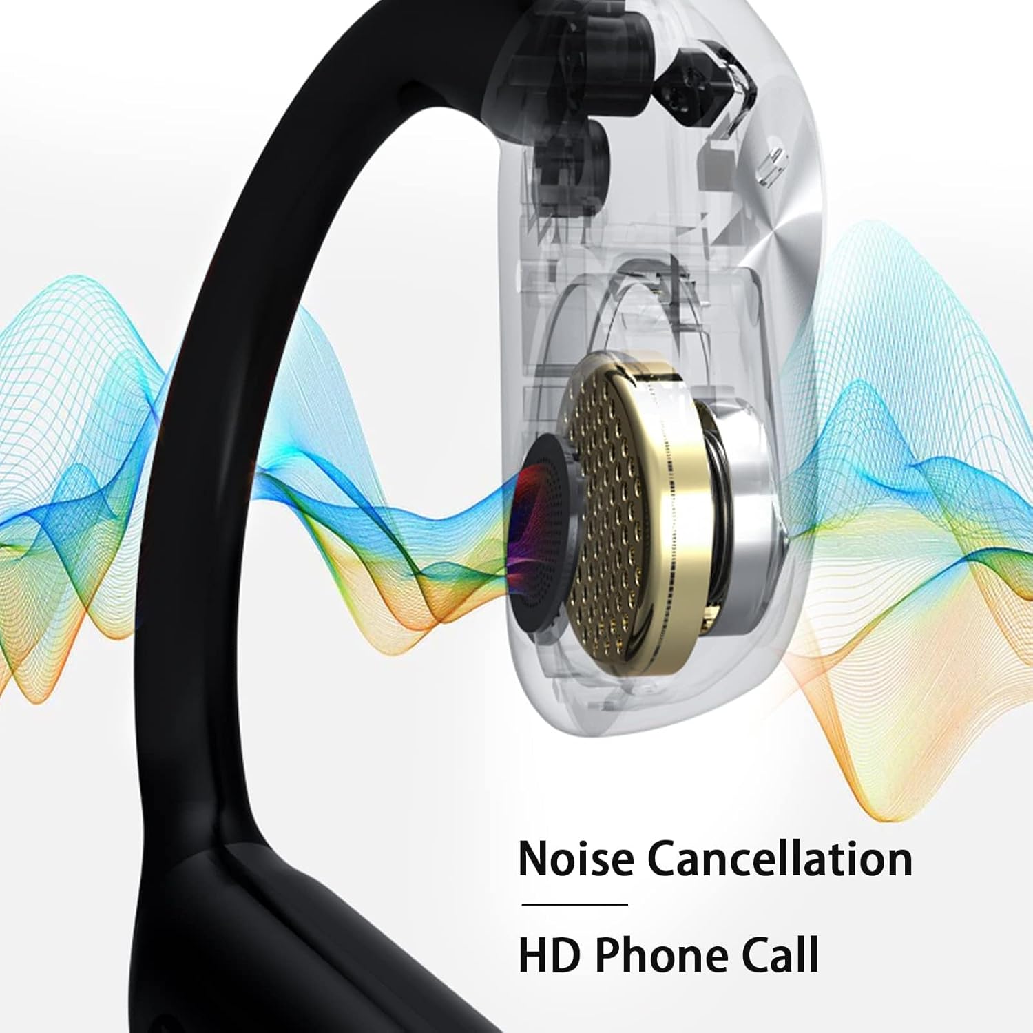 Auriculares de conducción ósea de oído abierto, juego de cabeza inalámbrico Bluetooth sobre auriculares abiertos con ganchos para los oídos, gancho