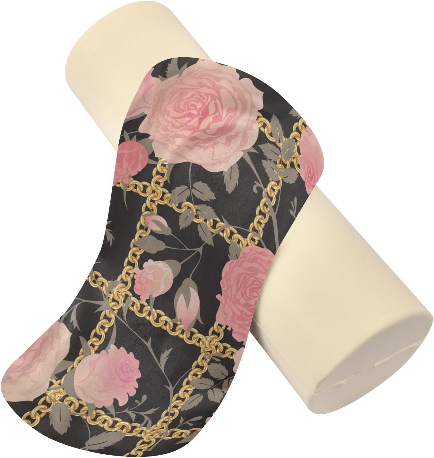 KLL Art Flowers Bolster Pillow for Legs Sleeping Bedding Essentials Round Neck Roll Pillow Small Round Pillows Pillow Roller Pillow Neck Support