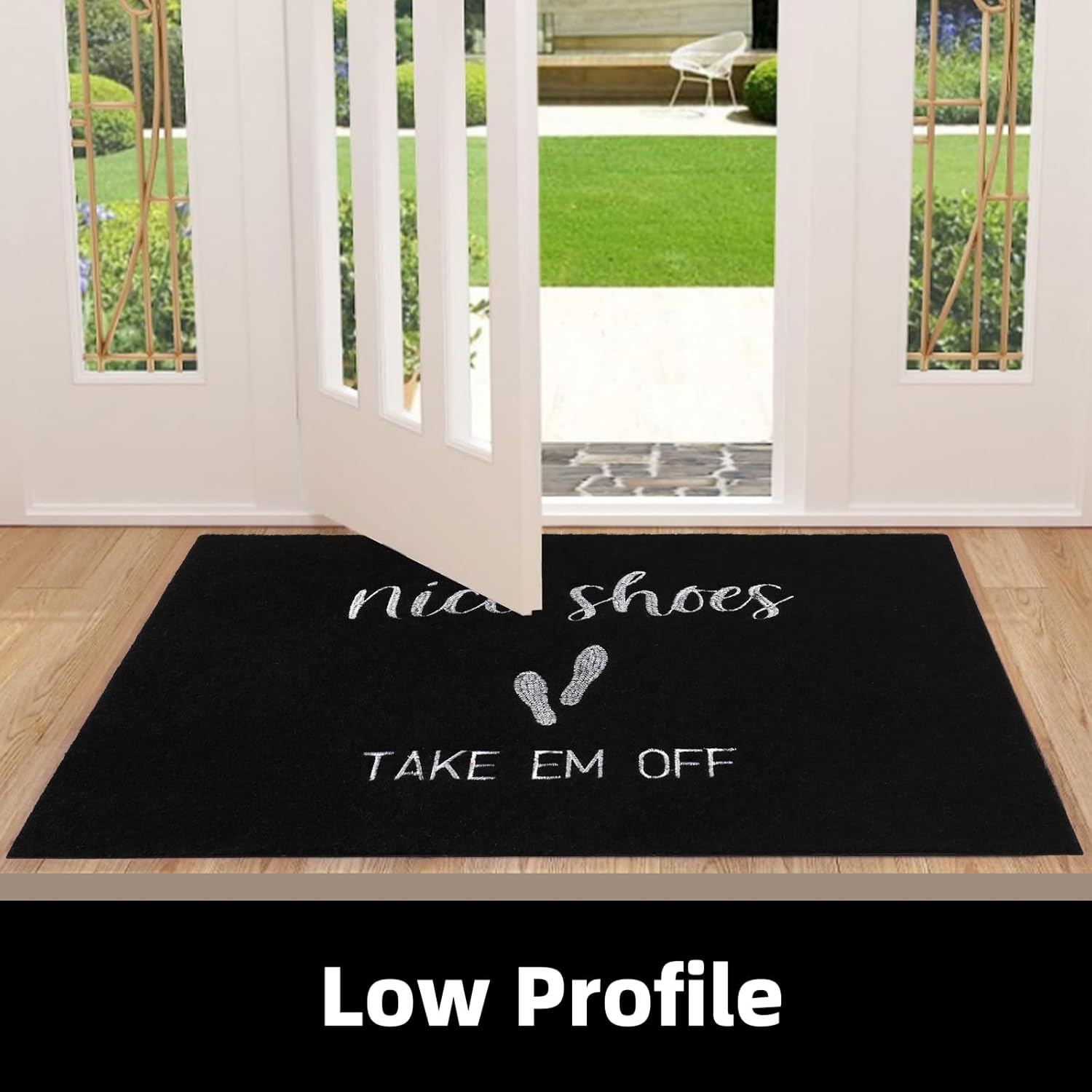 MTOUOCK Tapetes de bienvenida de 17 x 30 pulgadas, tapete divertido antideslizante para puerta delantera, divertido bordado para puerta delantera,