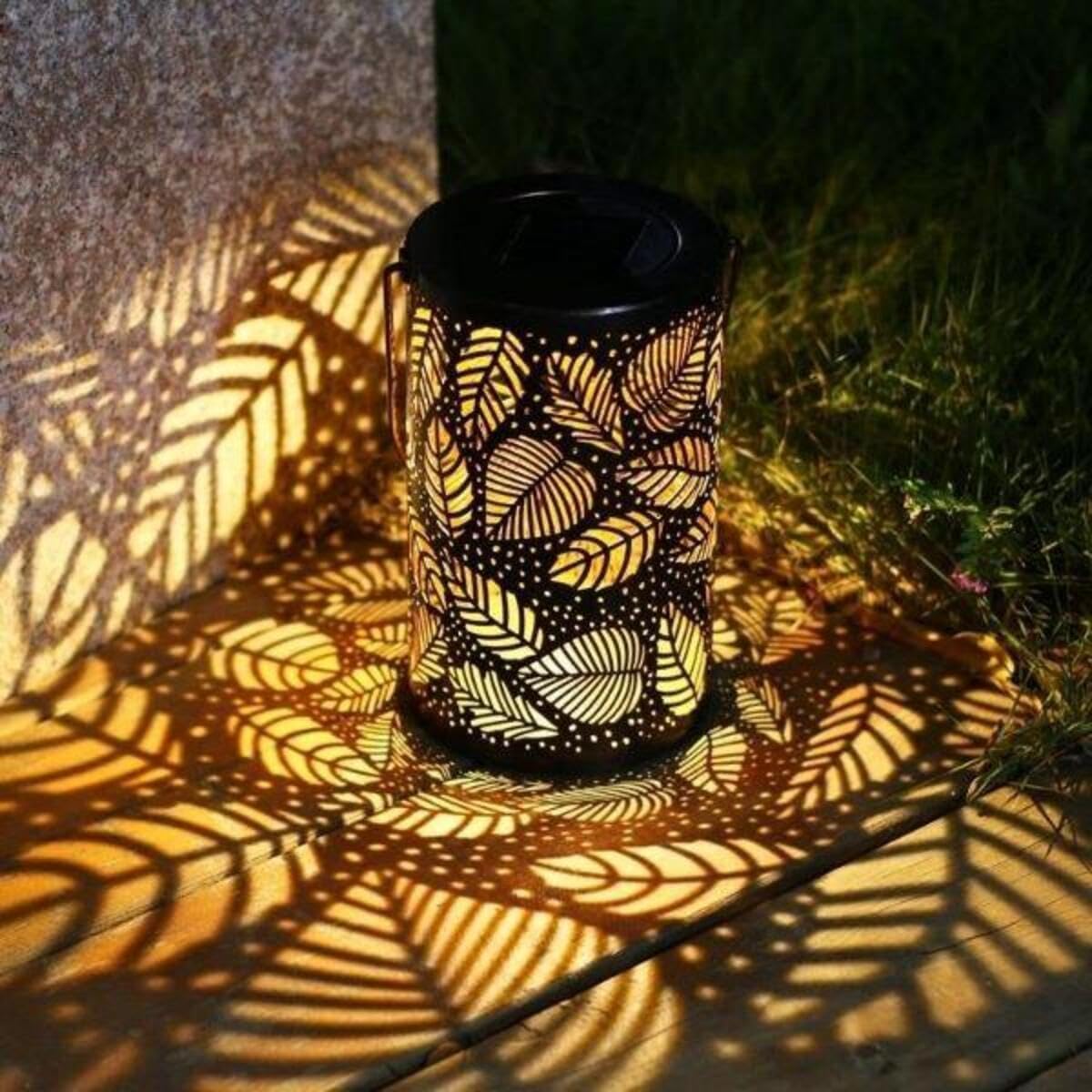 Paquete de 2 faroles solares colgantes para exteriores, lámpara solar de metal, luces de jardín, faroles solares para exteriores, decoración de