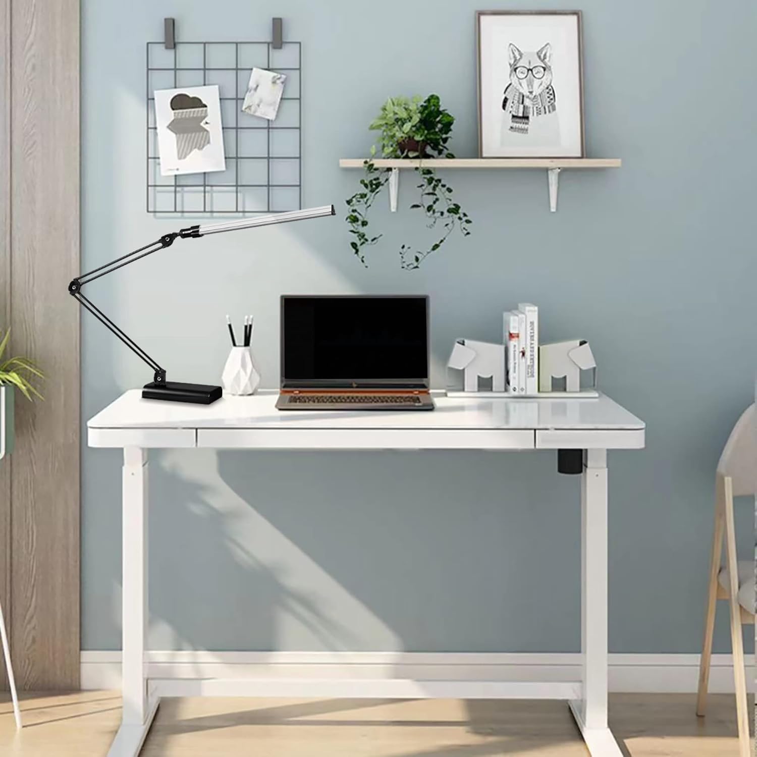 Realspace Arquitecto lámpara de escritorio, ajustable, 21-12″H, negroplata
