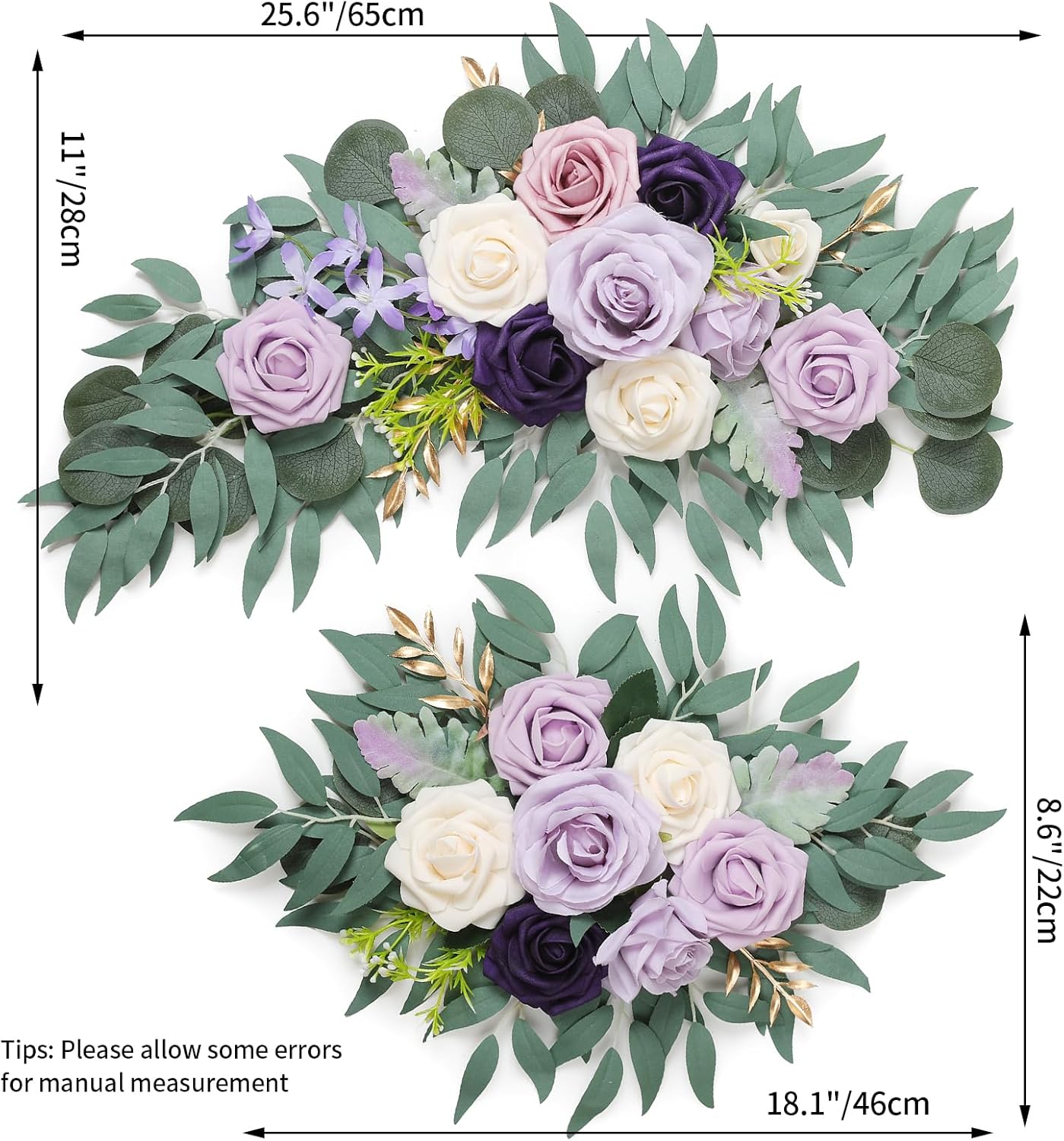 2 guirnaldas de flores artificiales para decoración y boda, letrero de bienvenida, flores