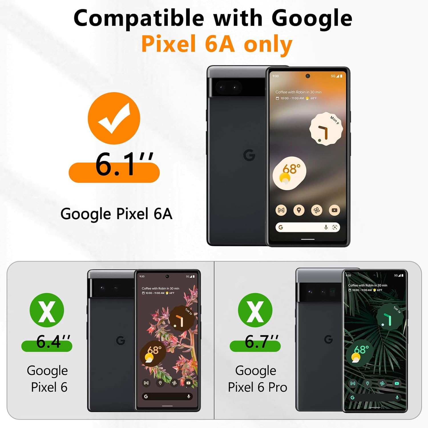 Funda para Google Pixel 6A, funda de teléfono Dual Guard Pixel 6A, carcasa rígida de silicona híbrida a prueba de golpes, funda protectora de cuerpo