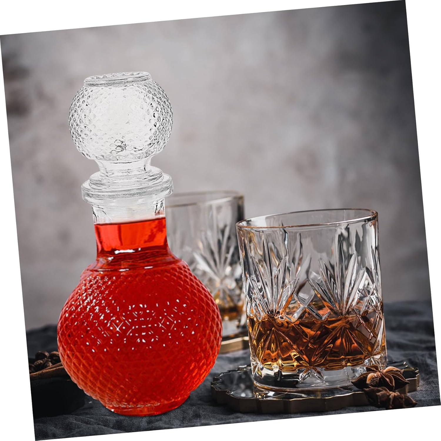 5pcs botella de vino de vidrio decantadores de whisky viejo decantador bourbon botellas de vino jarabe botellas de vidrio dispensador hermético