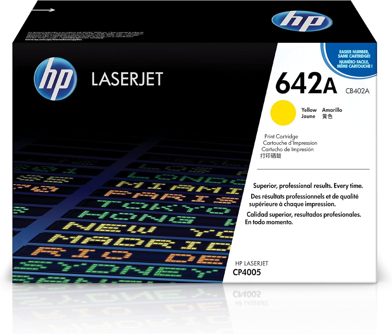 HP Cartucho de tóner amarillo 642A  Funciona con HP Color LaserJet serie CP4005  CB402A