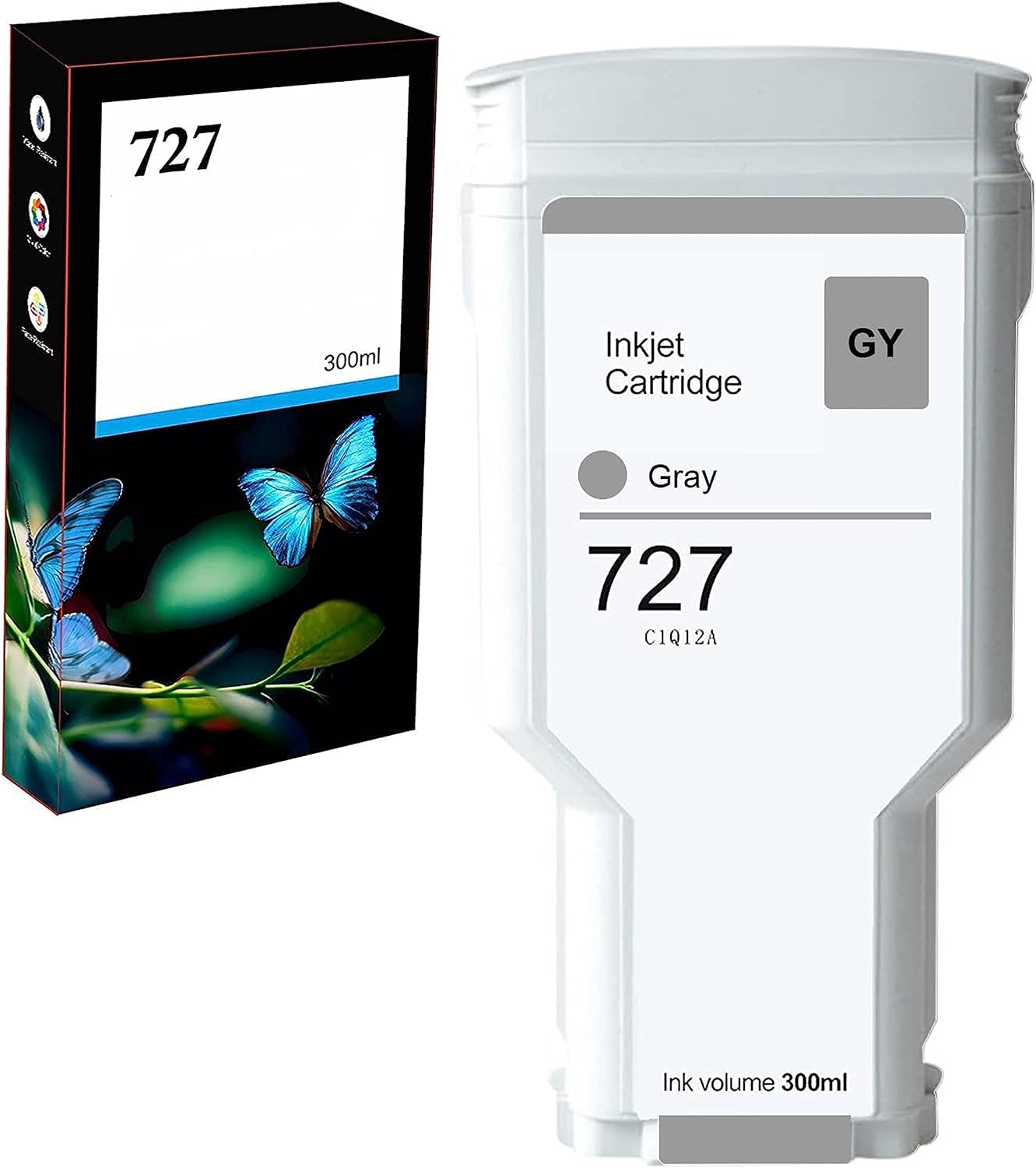 Compatible con HP 727 Gris 300ML Cartucho de tinta remanufacturado de repuesto para HP 727 para HP 727 para HP 727GY para impresoras HP DesignJet