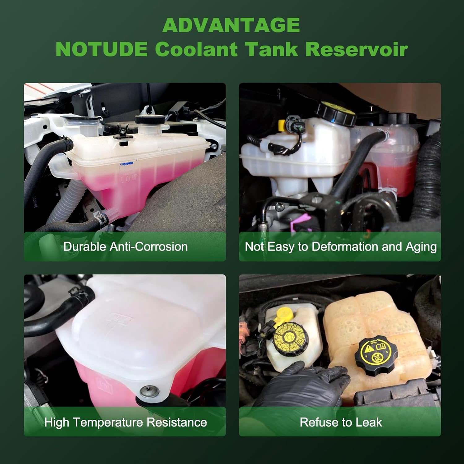 NOTUDE Depósito de refrigerante con tapa, tanque de desbordamiento de radiador de plástico para reemplazar 15908178 compatible con 2009 para G6 2
