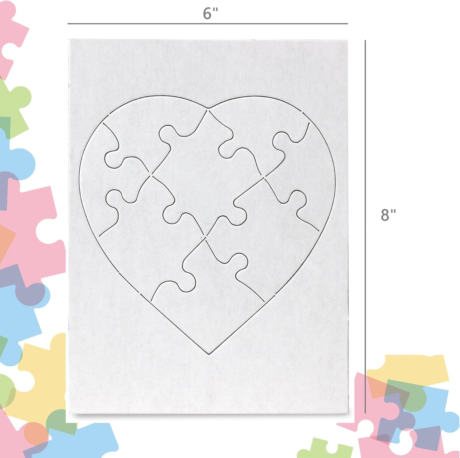 Hygloss Productos – Rompecabezas de corazón en blanco para decoración, actividades de rompecabezas, uso como recuerdos de fiesta, invitaciones de