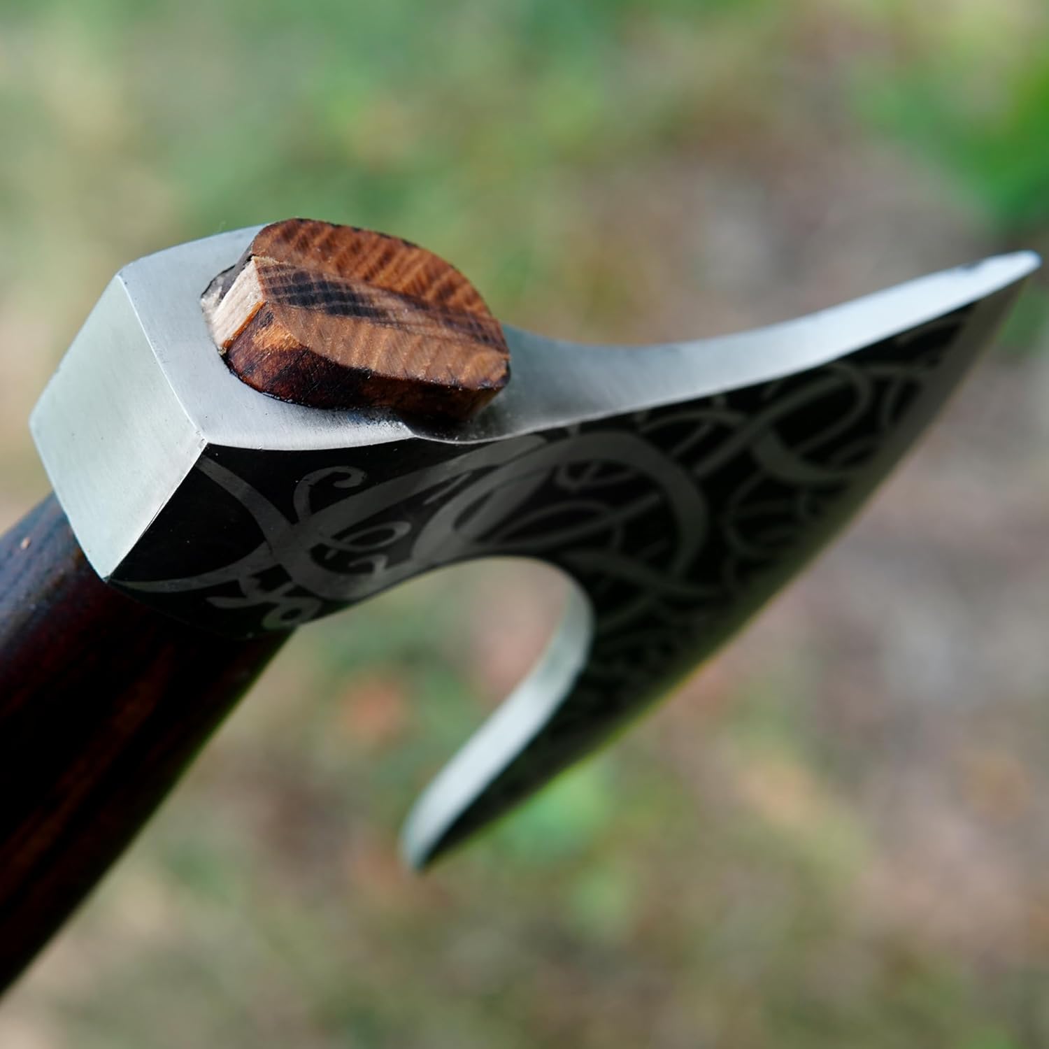 Hacha vikinga hecha a mano de acero forjado, hacha de supervivencia para acampar y cortar madera, hacha vikinga nórdica, regalo para aventureros