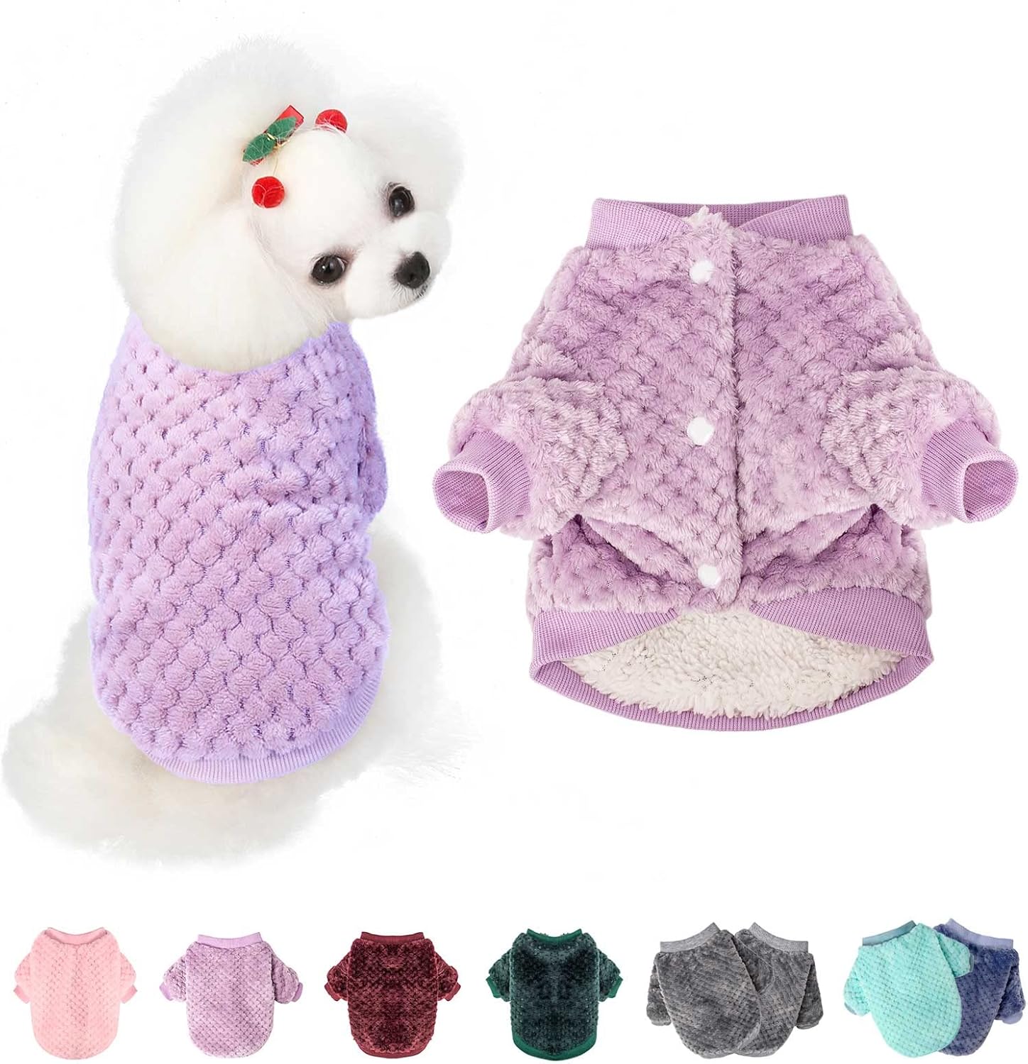 Suéter para perro, abrigo para perro o gato pequeño y mediano, chaqueta cálida de franela suave para cachorros, perros hembras o niños, chaleco para