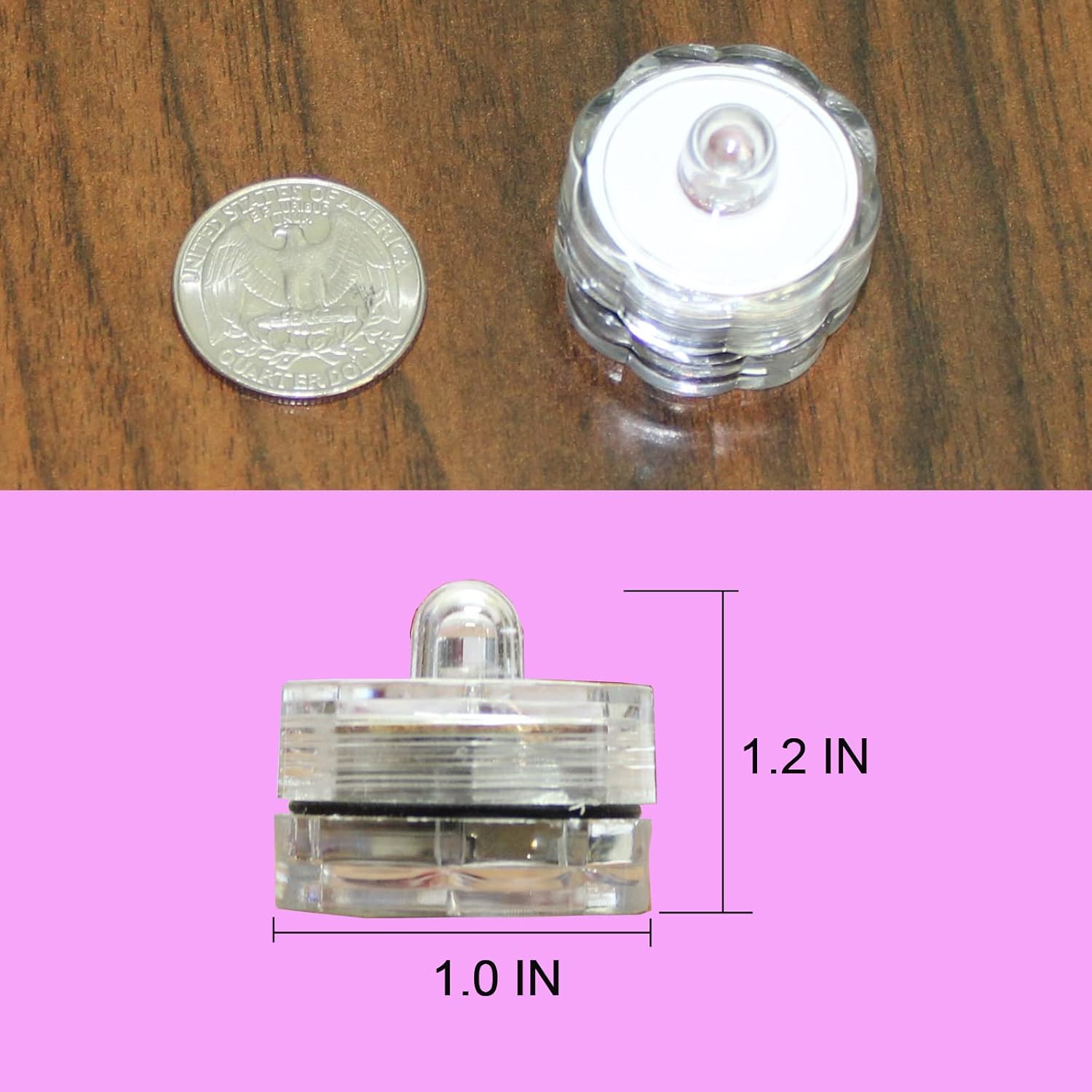 Luces led muy brillantes, sumergibles, color té, para fiestas, bodas, Plástico, Blanco, Paquete de 30
