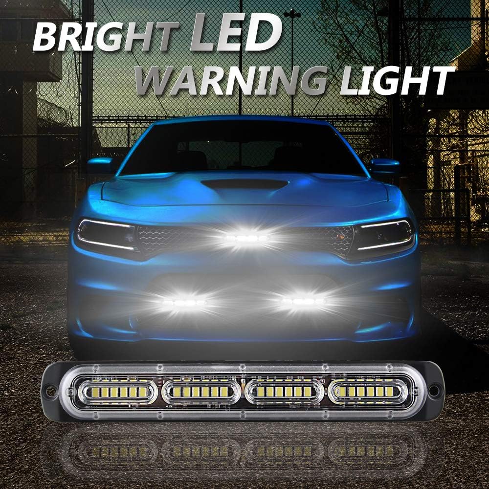 Sidaqi Luz estroboscópica de emergencia LED, montaje en superficie impermeable, luz LED blanca de advertencia de peligro de advertencia para