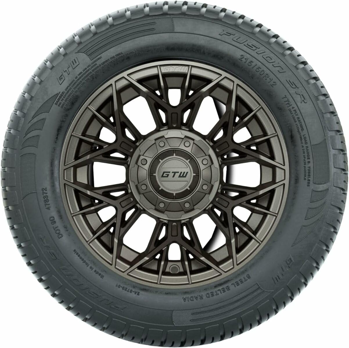 GTW Juego de ruedas y neumáticos para carrito de golf de 12 pulgadas  GTW Stellar ruedas de bronce mate en 21550-12 (20.5″) Fusion SR neumáticos