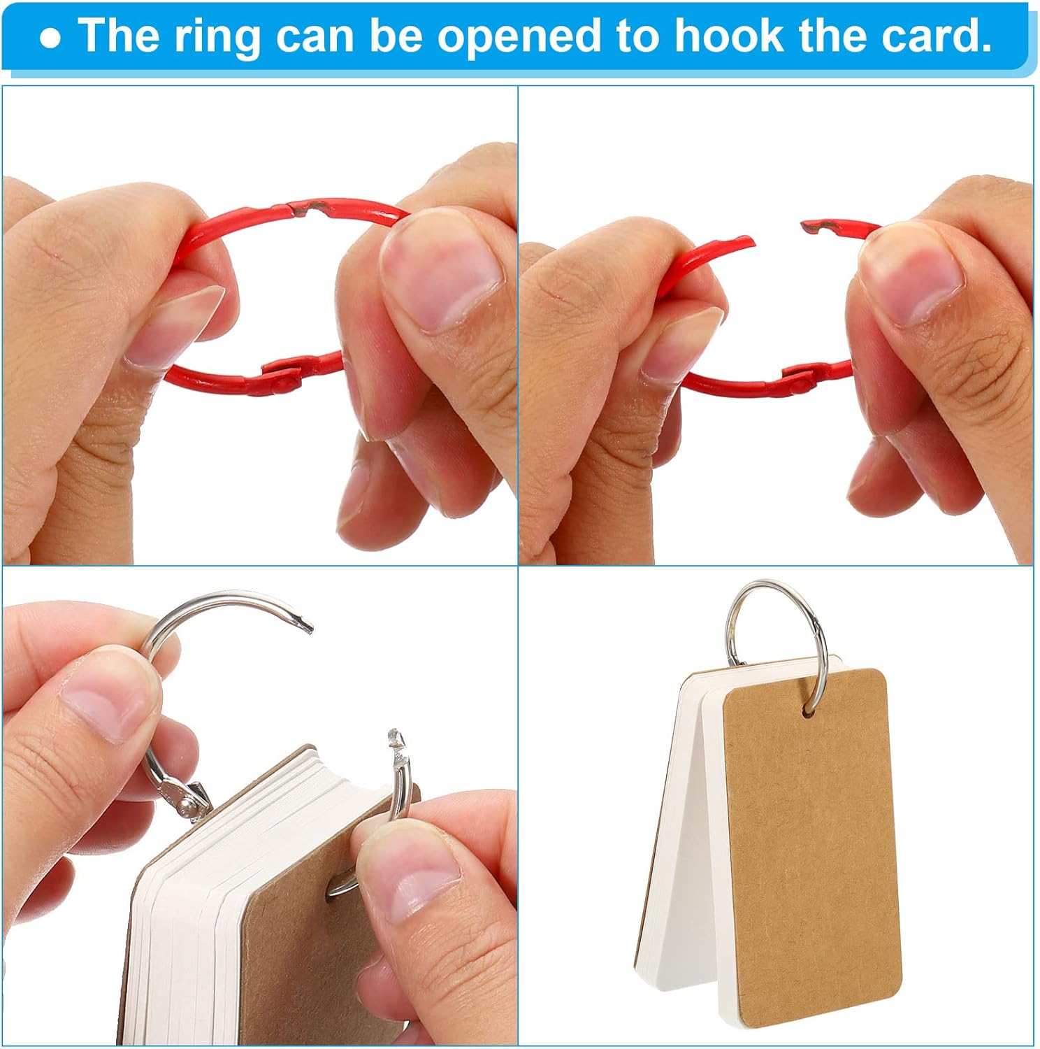 PATIKIL Anillos de hojas sueltas de 1.8 pulgadas de diámetro exterior de 1.5 pulgadas, paquete de 20 anillos de acero para papel, álbum de recortes,