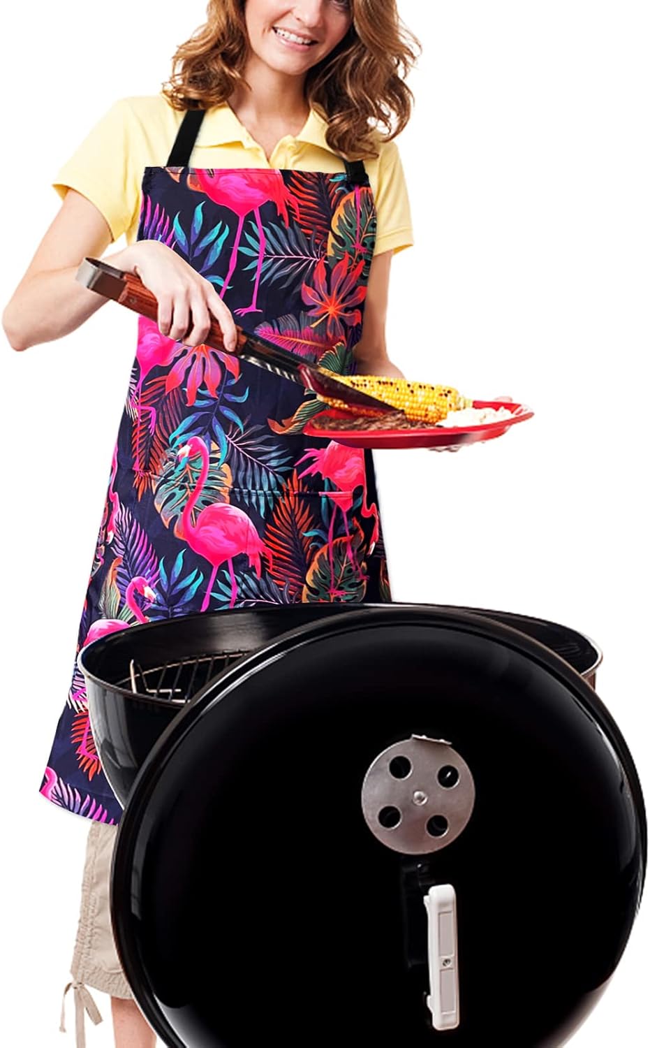 Sosolong Delantal ajustable impermeable con 2 bolsillos, delantales de cocina para mujeres, hombres, chef