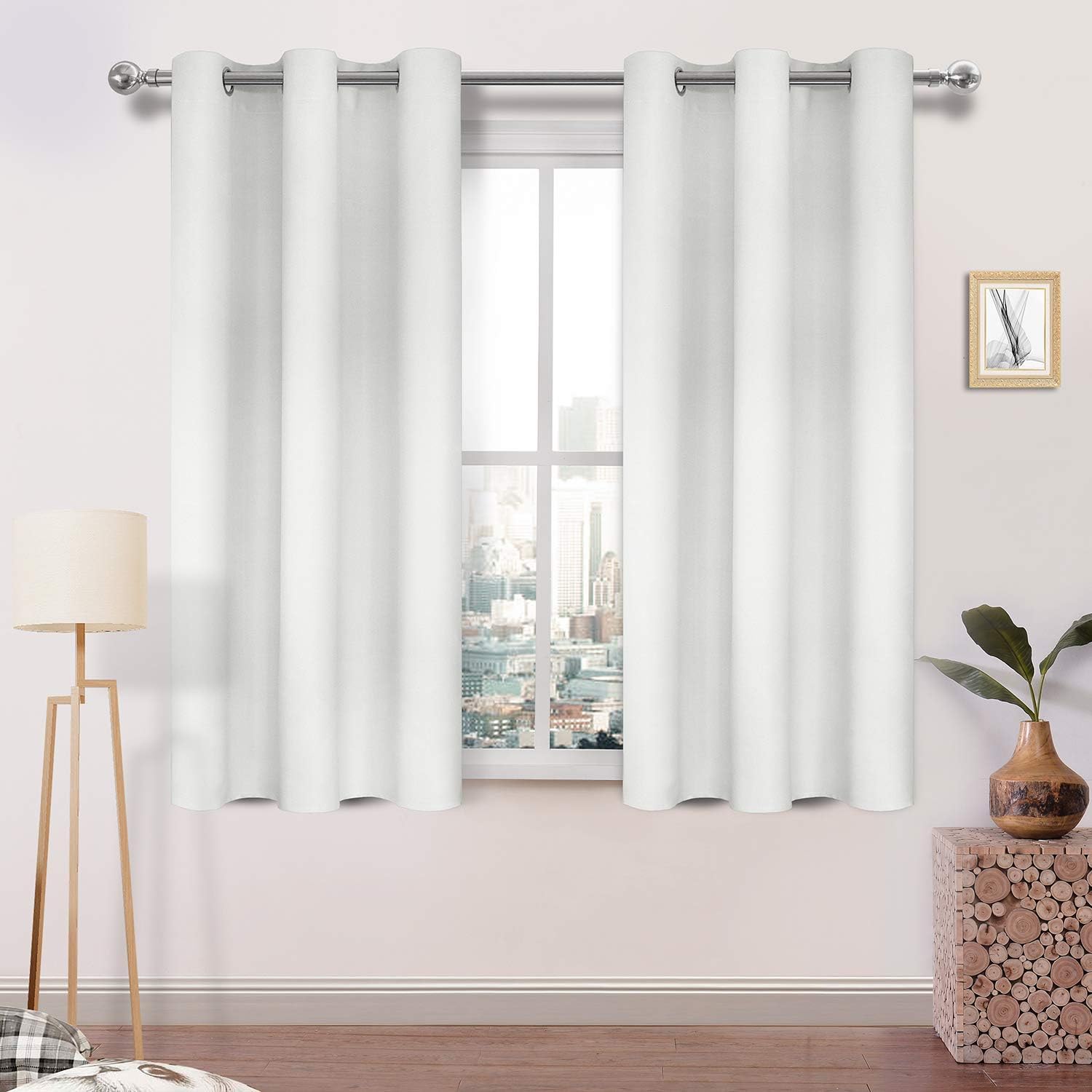 DWCN Cortinas opacas para dormitorio, oscurecimiento, aislamiento térmico, cortinas gruesas que bloquean la luz, juego de 2