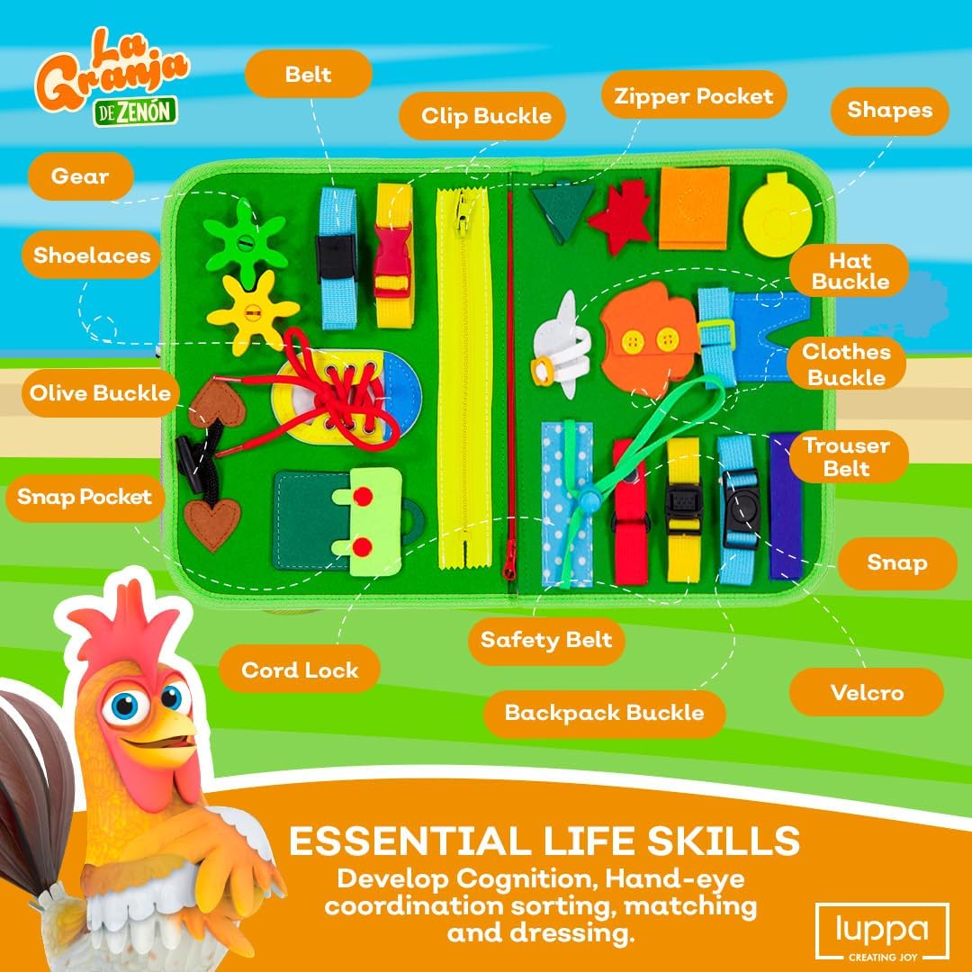 La Granja de Zenon Montessori Actividades Aprendizaje – Aprendizaje preescolar divertido con alfabeto y números, juguete educativo de viaje ideal